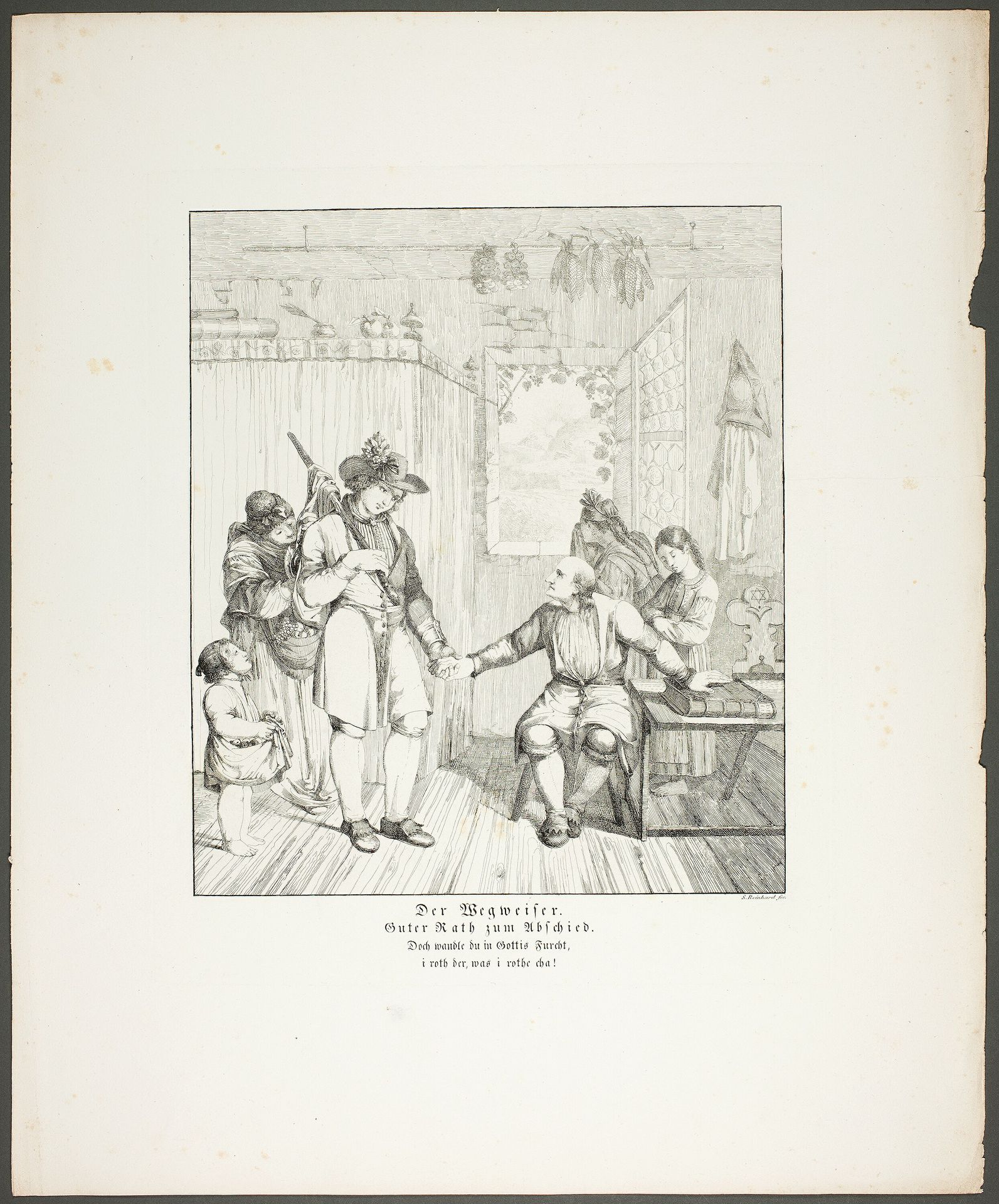The Signpost, plate ten from Zehn Blätter zu Hebels Alemannischen Gedichten by Sophie Reinhard
