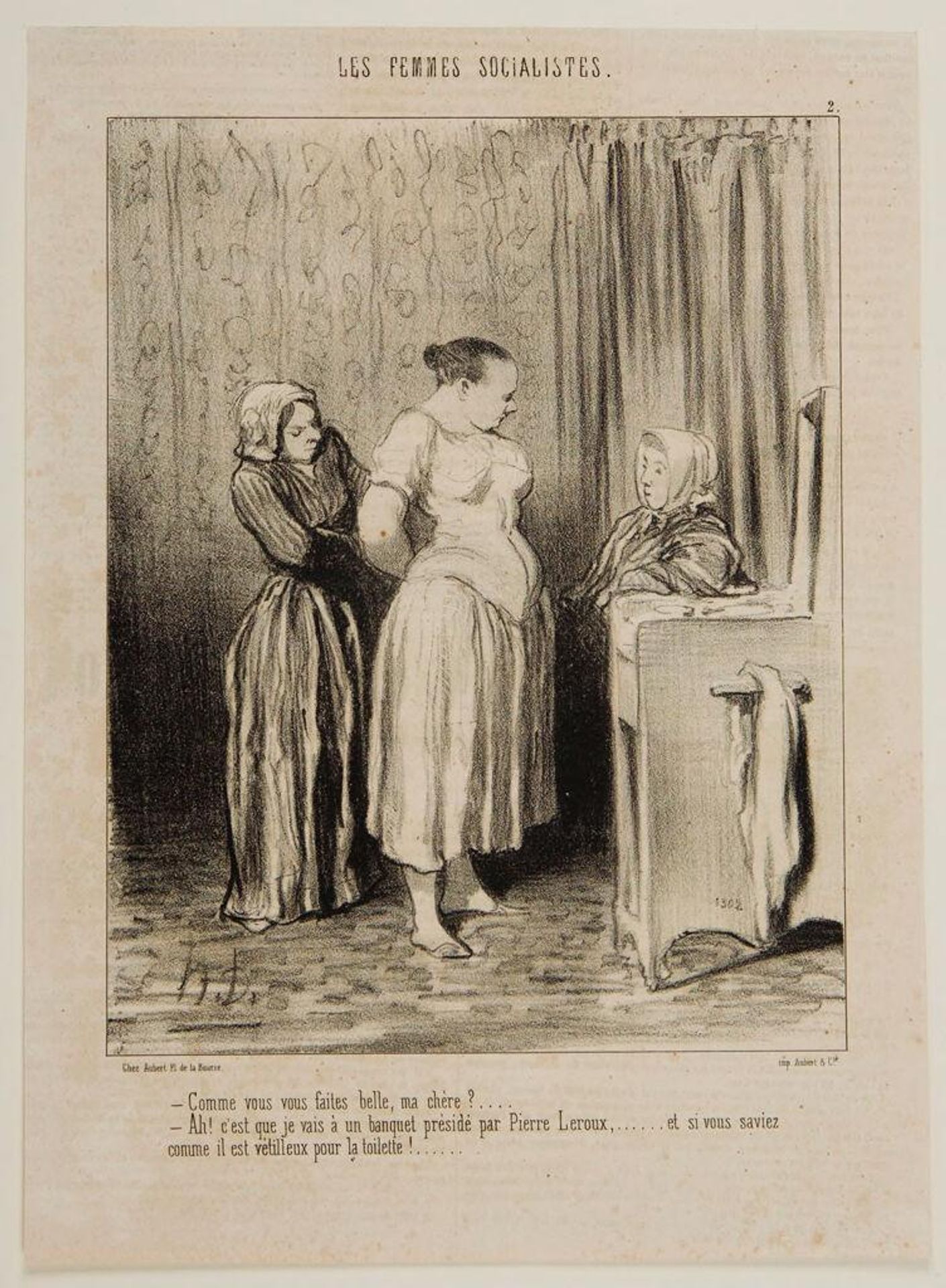"How are you doing beautifying yourself, dearie?" by Honoré Daumier