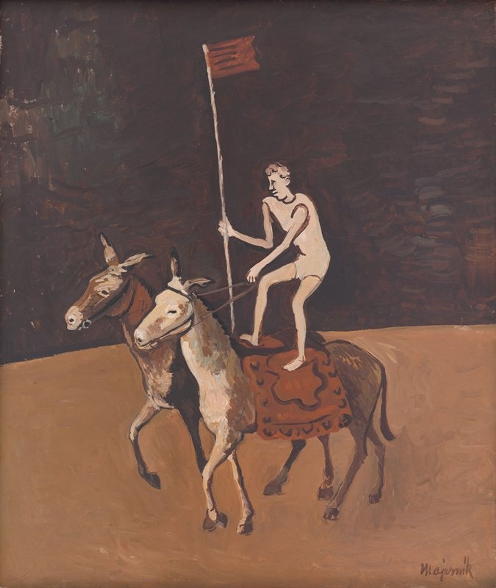 Circus Performer on Horses by Cyprián Majerník