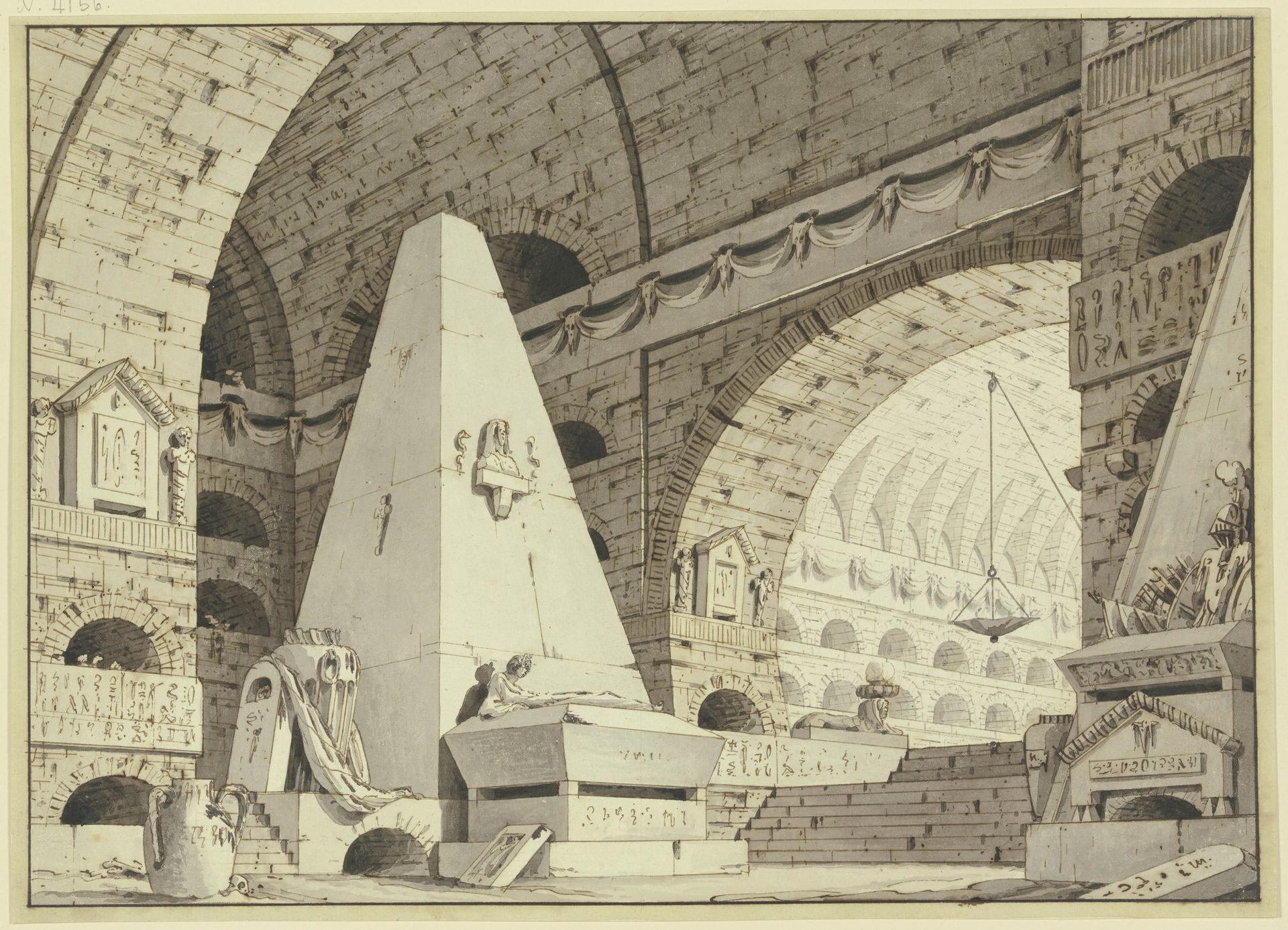Grabgewölbe mit einer Pyramide by Giorgio Fuentes