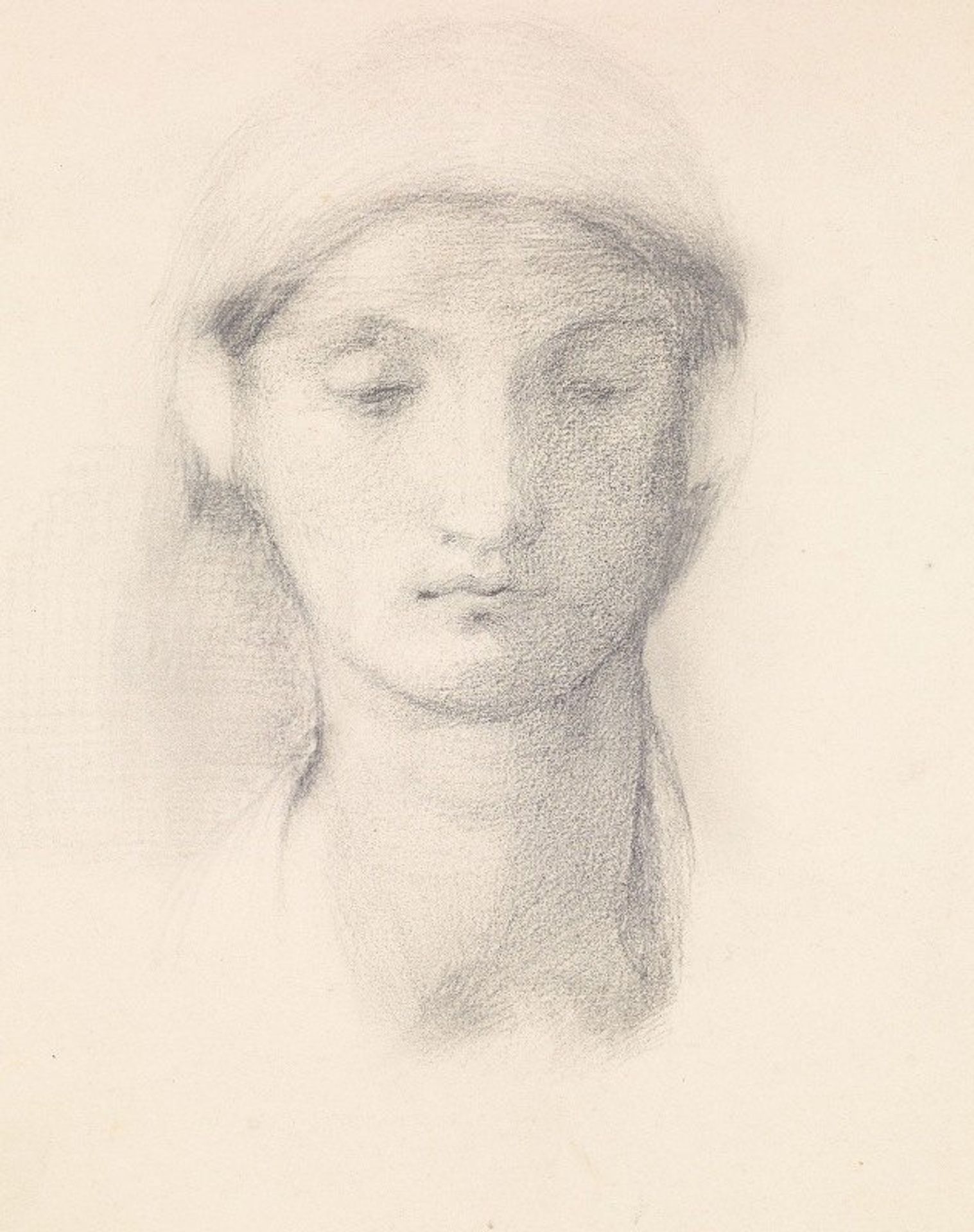 Female – Head Study from an Italian Model by Edward Burne-Jones