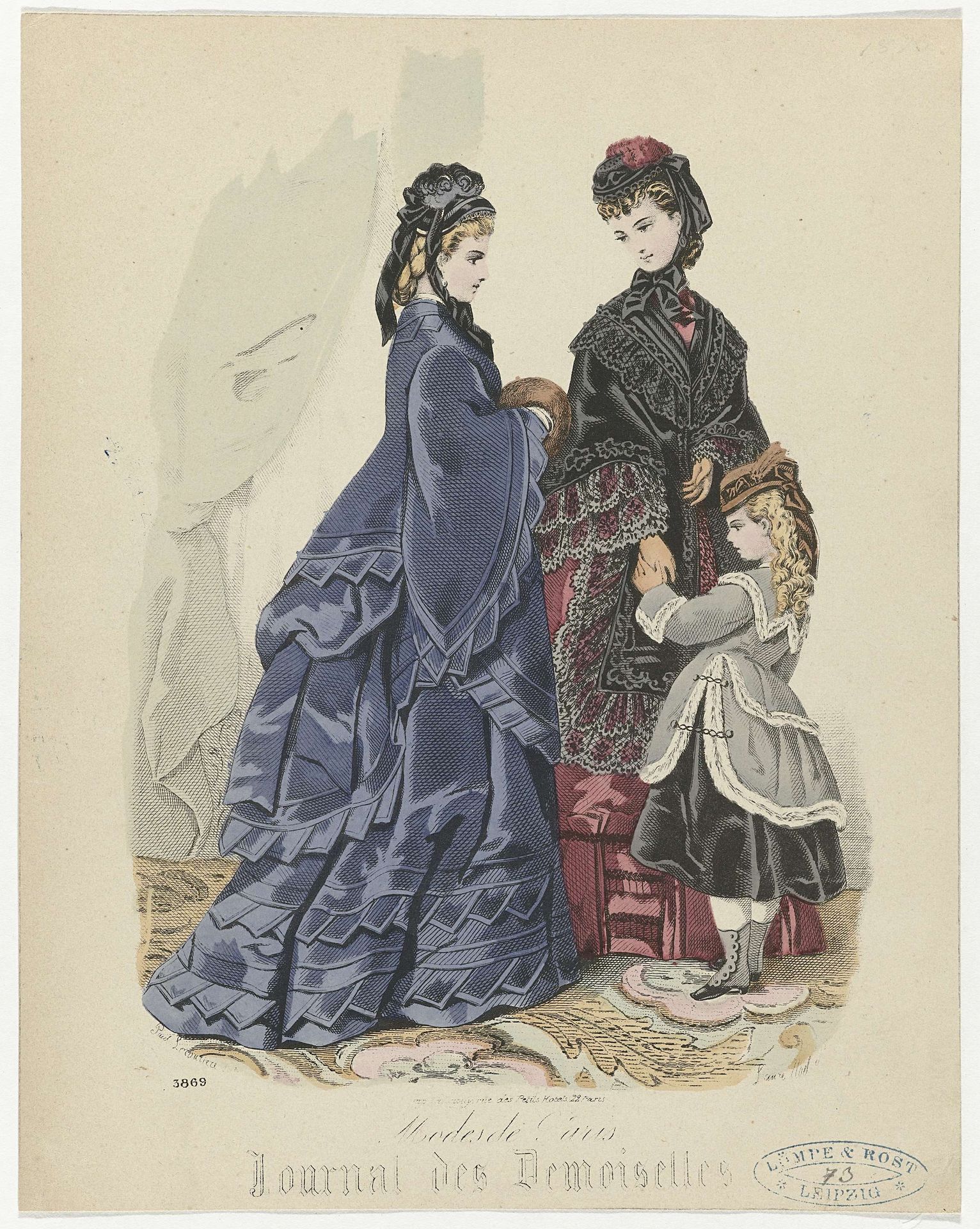 Journal des Demoiselles, Modes de Paris, 1873, No. 3869 by Paul Lacourière
