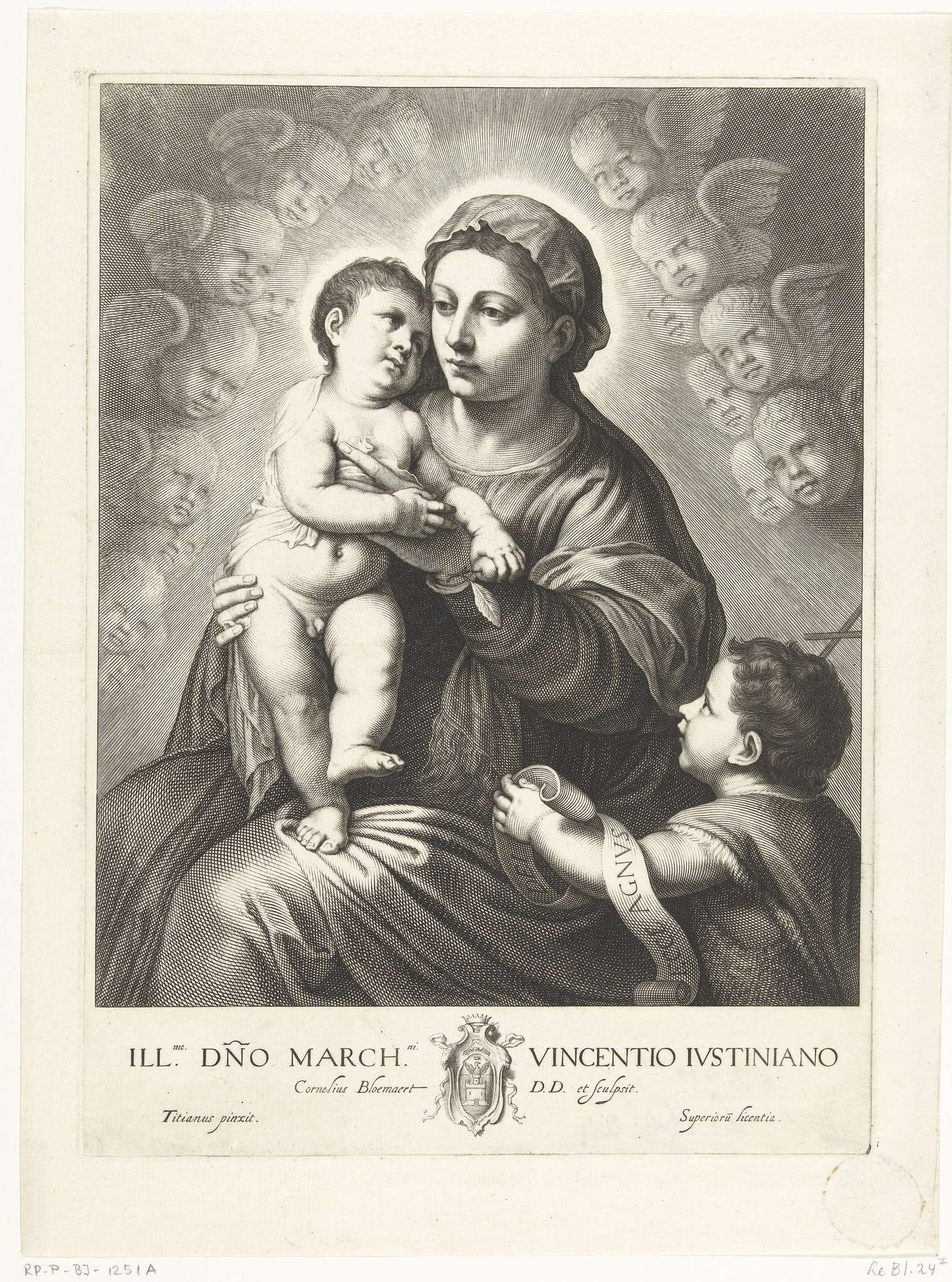 Madonna en Johannes de Doper by Cornelis Bloemaert