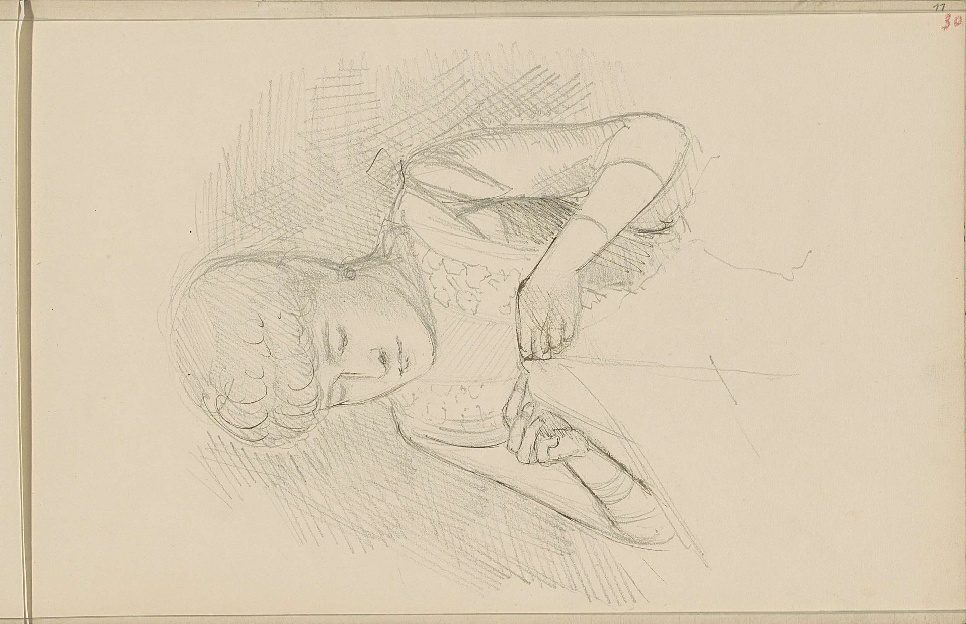 Handwerkende vrouw by Jozef Israëls