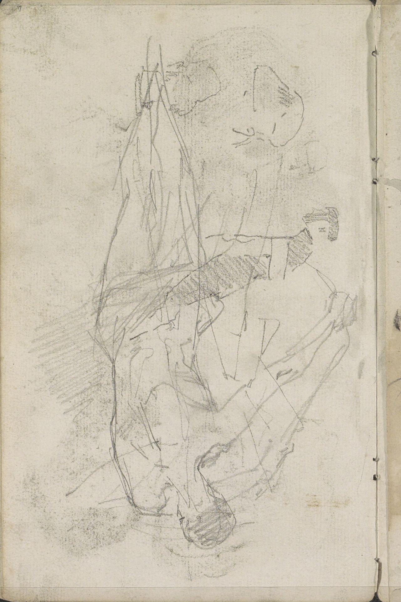 Staand naakt met uitgestoken armen by George Hendrik Breitner