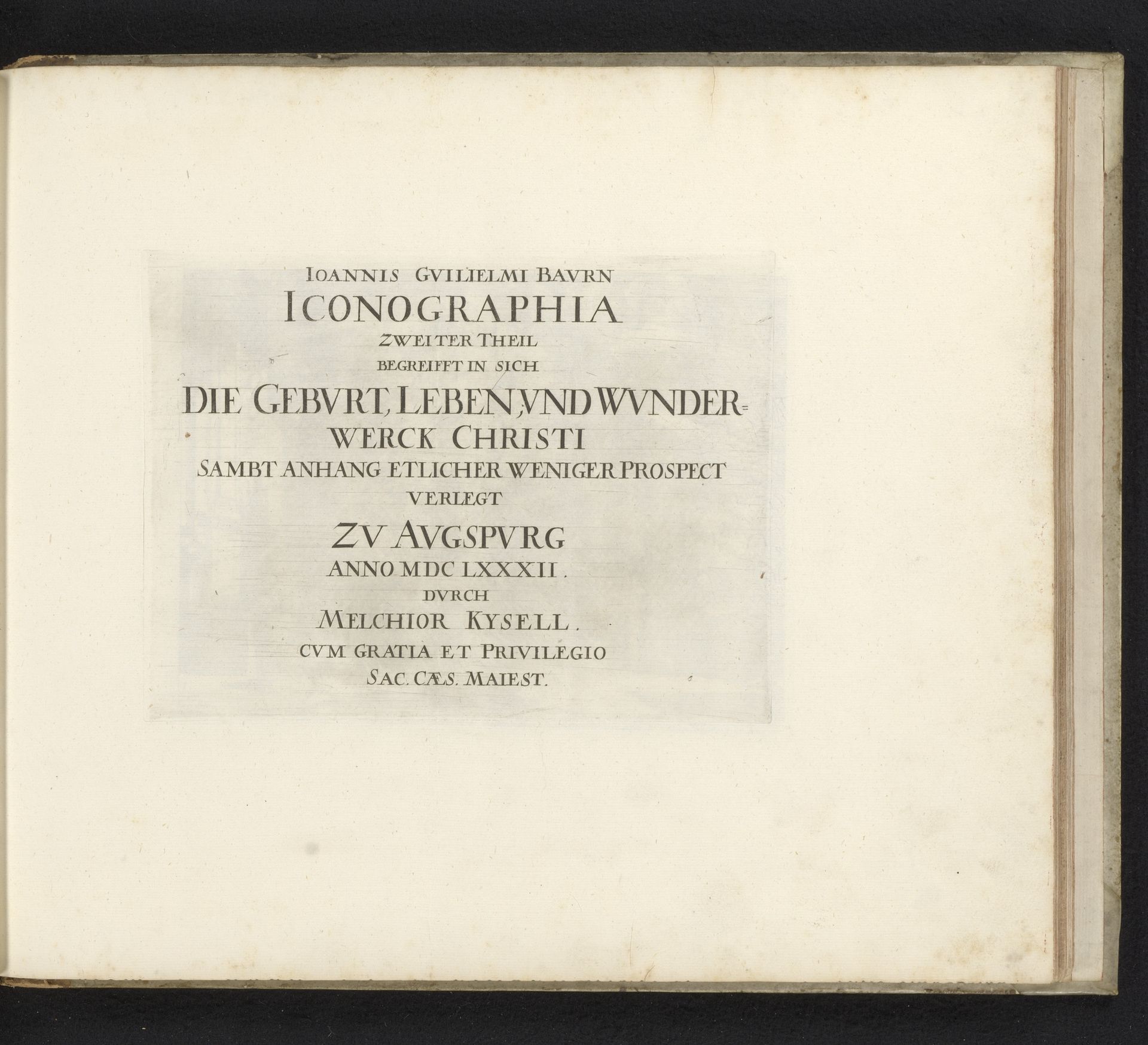 Titelprent voor het tweede deel van de prentserie 'Iconographia' by Melchior Küsel