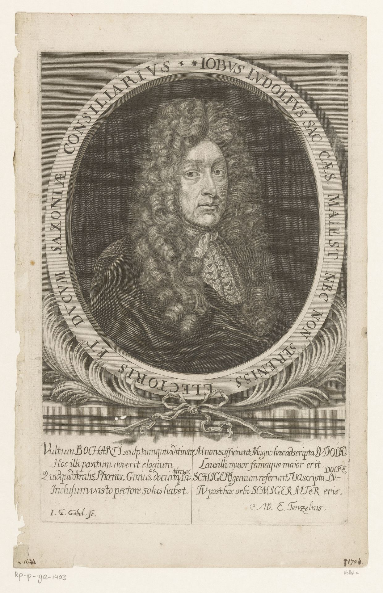 Portret van Hiob Ludolf by Johann Georg Göbel