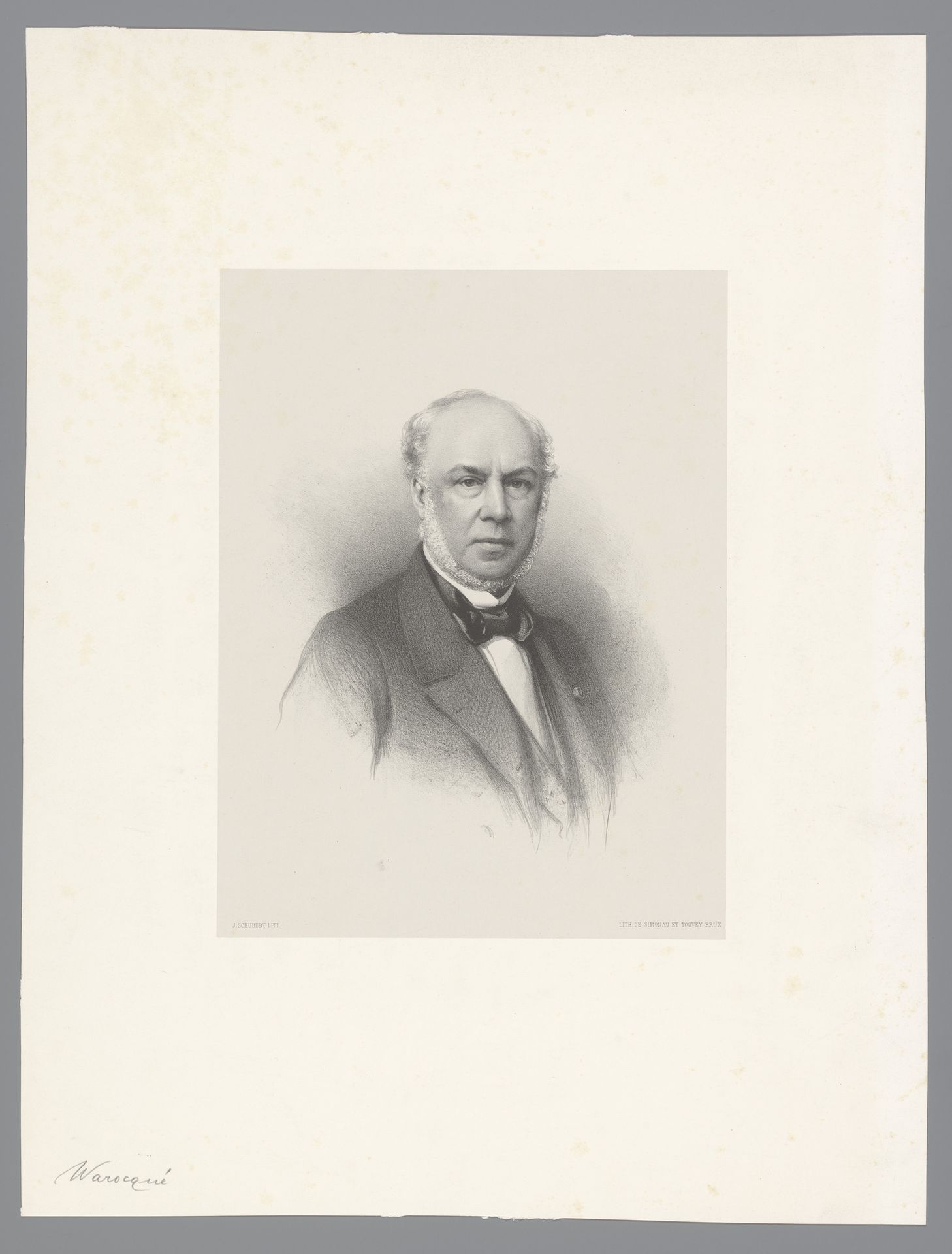 Portret van Abel Warocqué by Joseph Schubert