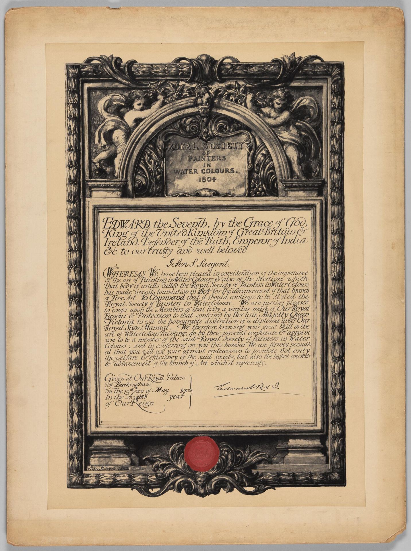 Membership of the Royal Society of Painters in Water Colour, 1908, John Singer Sargent, Recipient by John Singer Sargent