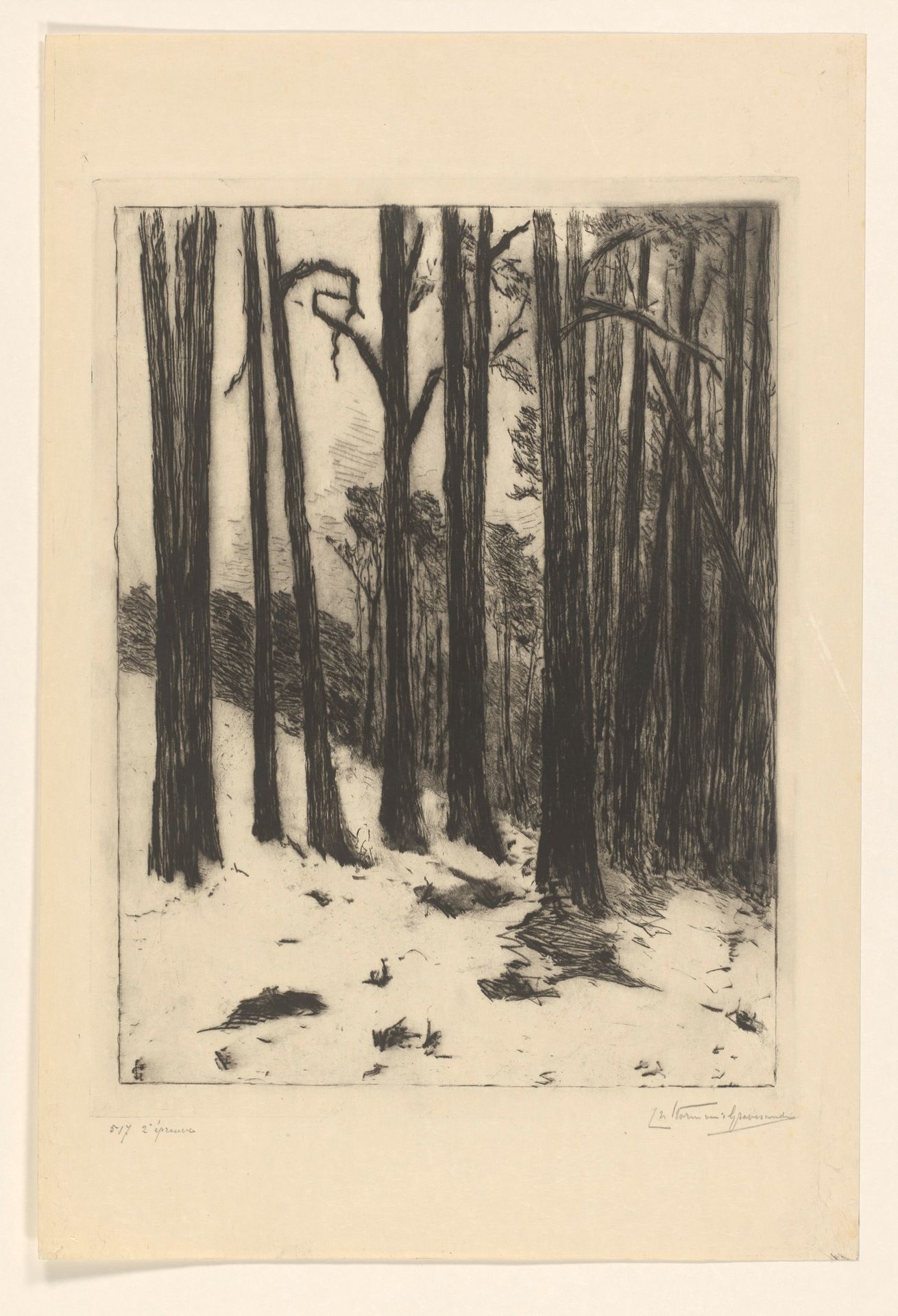 Bos in de sneeuw by Carel Nicolaas Storm van 's-Gravesande