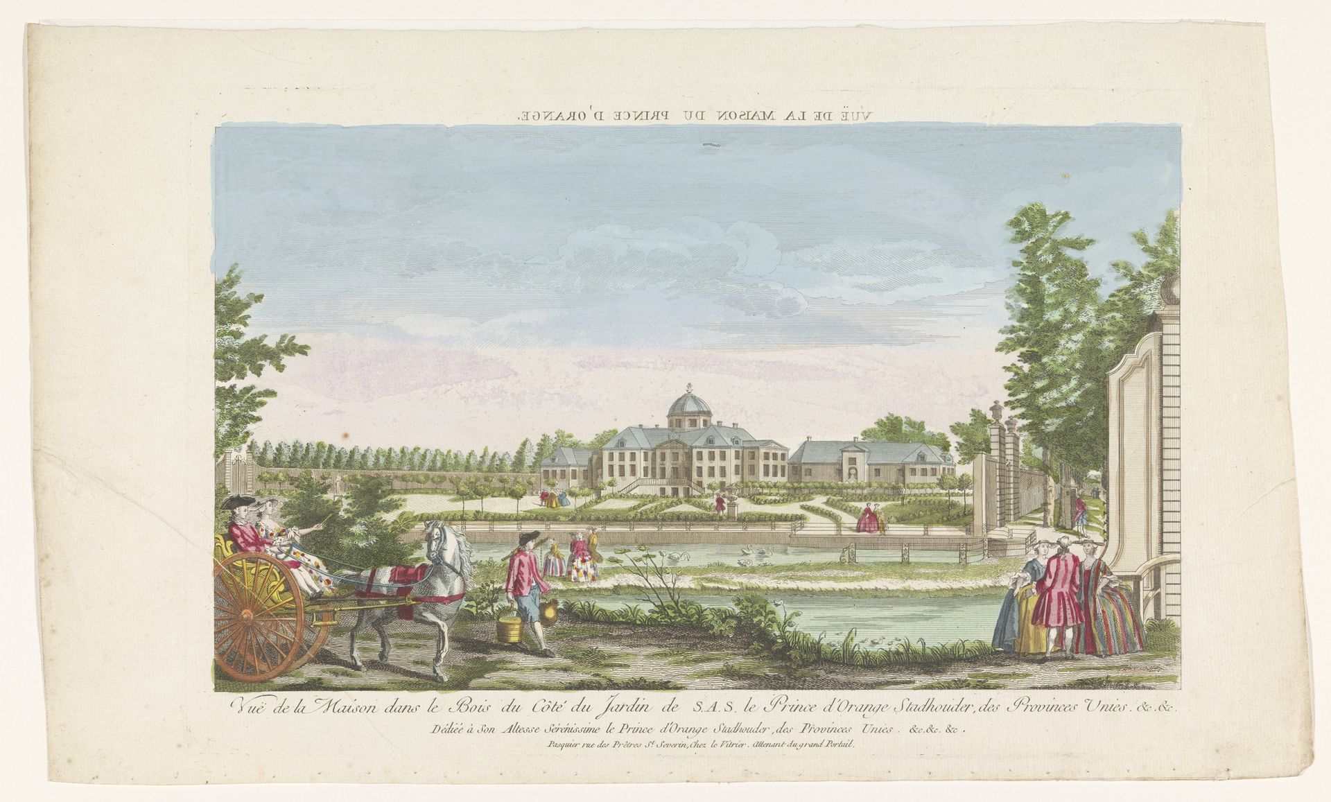 Gezicht op het Paleis Huis ten Bosch te Den Haag gezien vanaf de tuin by Paquier