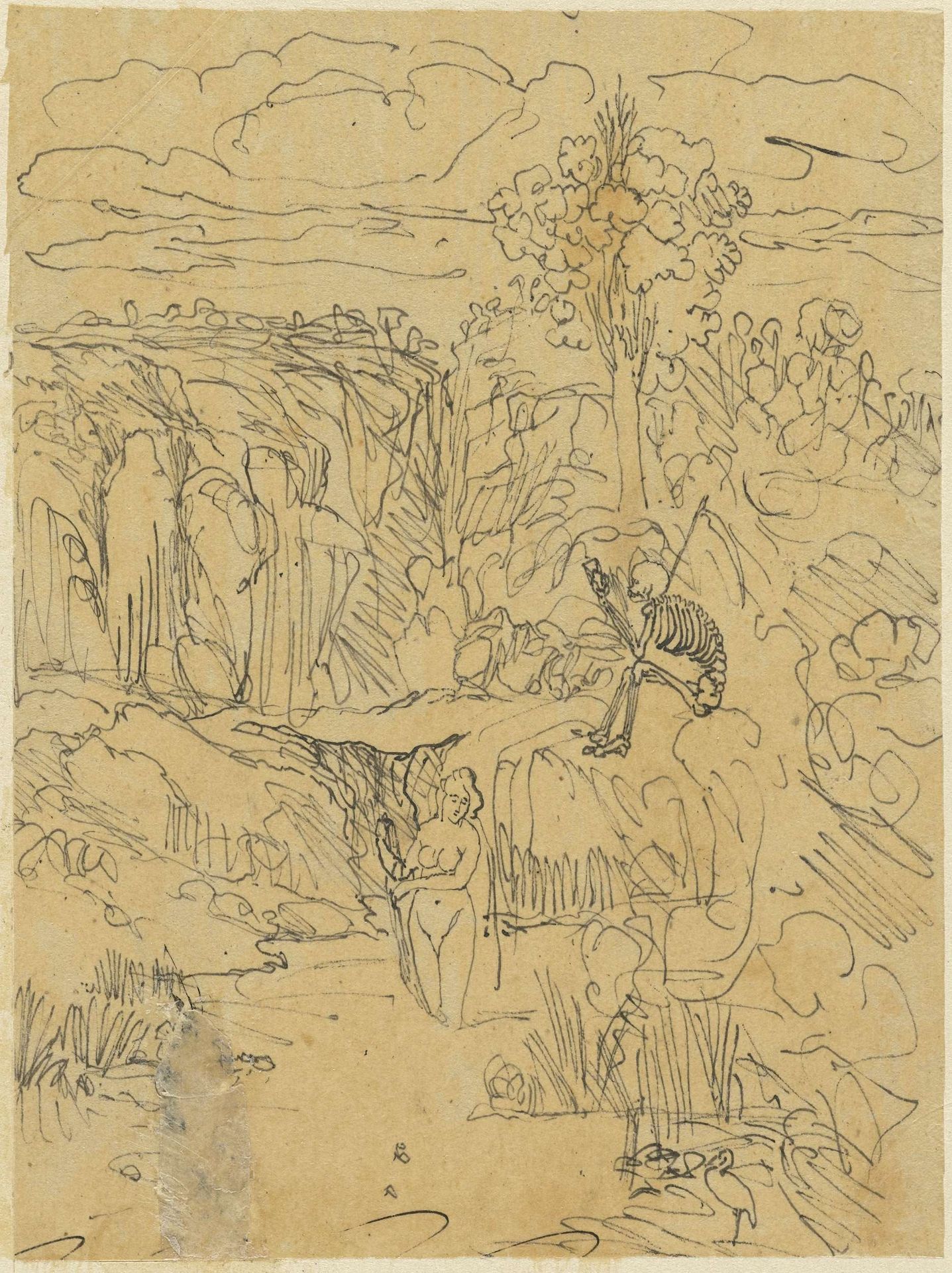 De baadster en de Dood by Rodolphe Bresdin