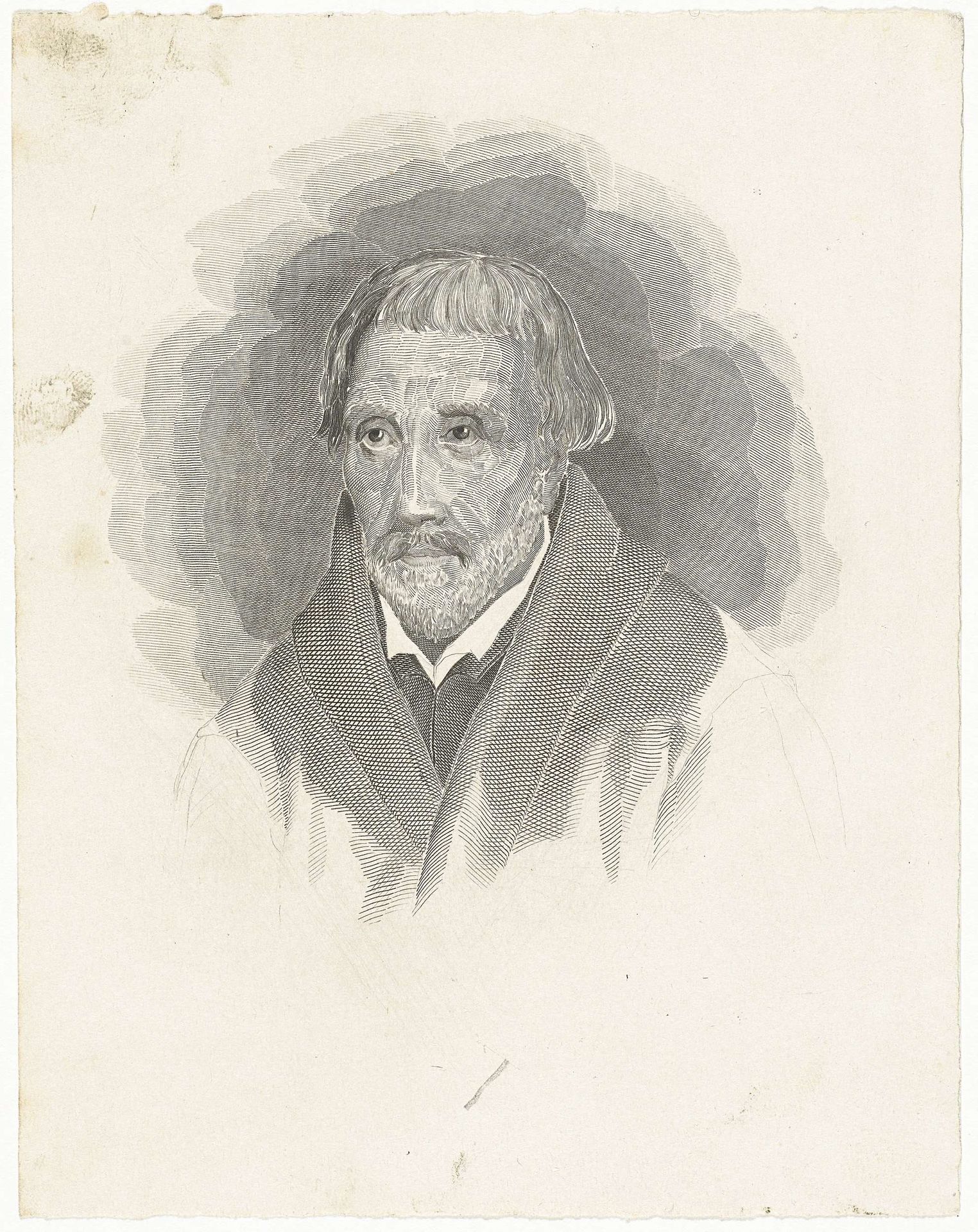 Mansbuste in ovaal by Henricus Wilhelmus Couwenberg