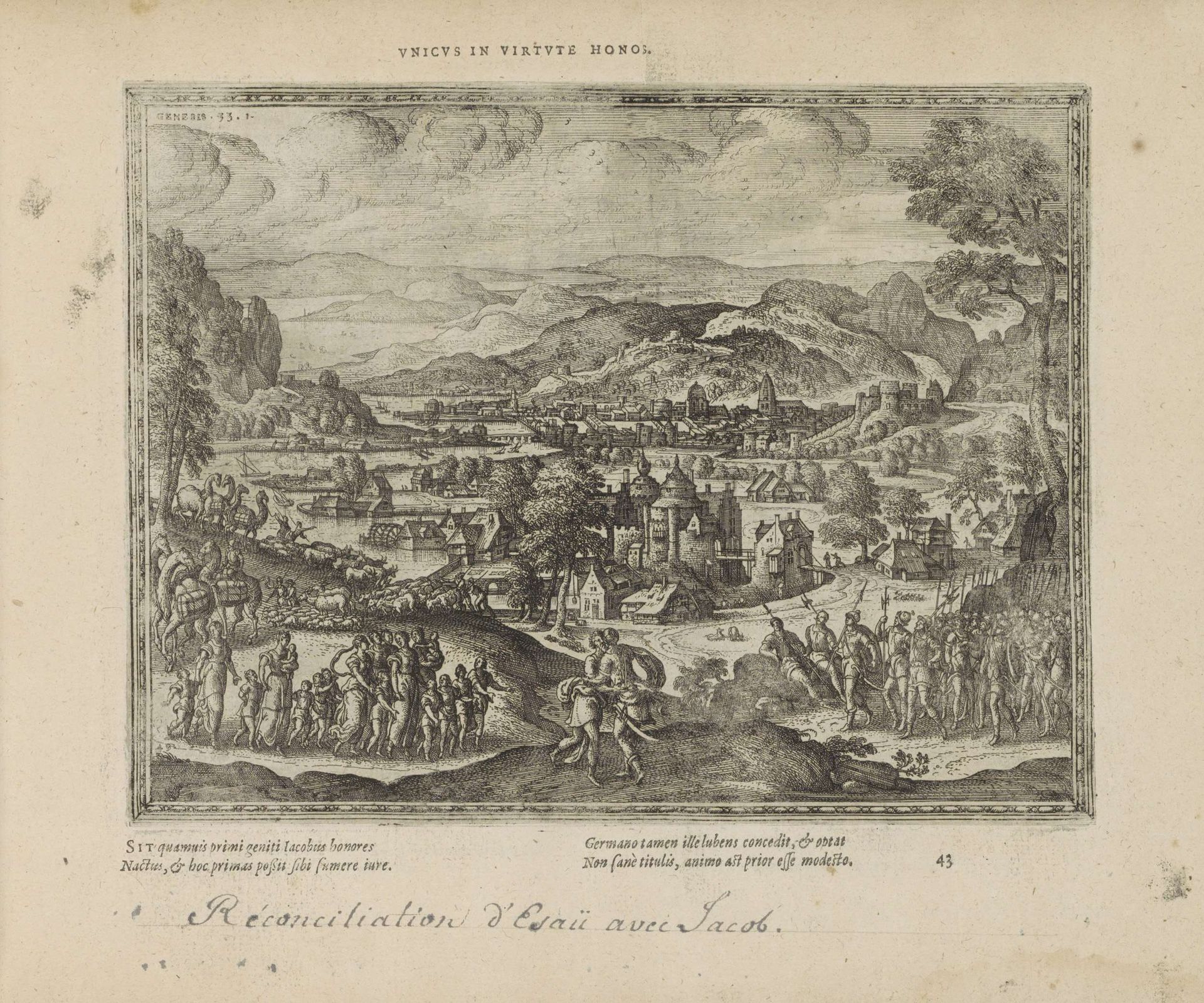 Verzoening van Jakob en Esau by Pieter van der (I) Borcht