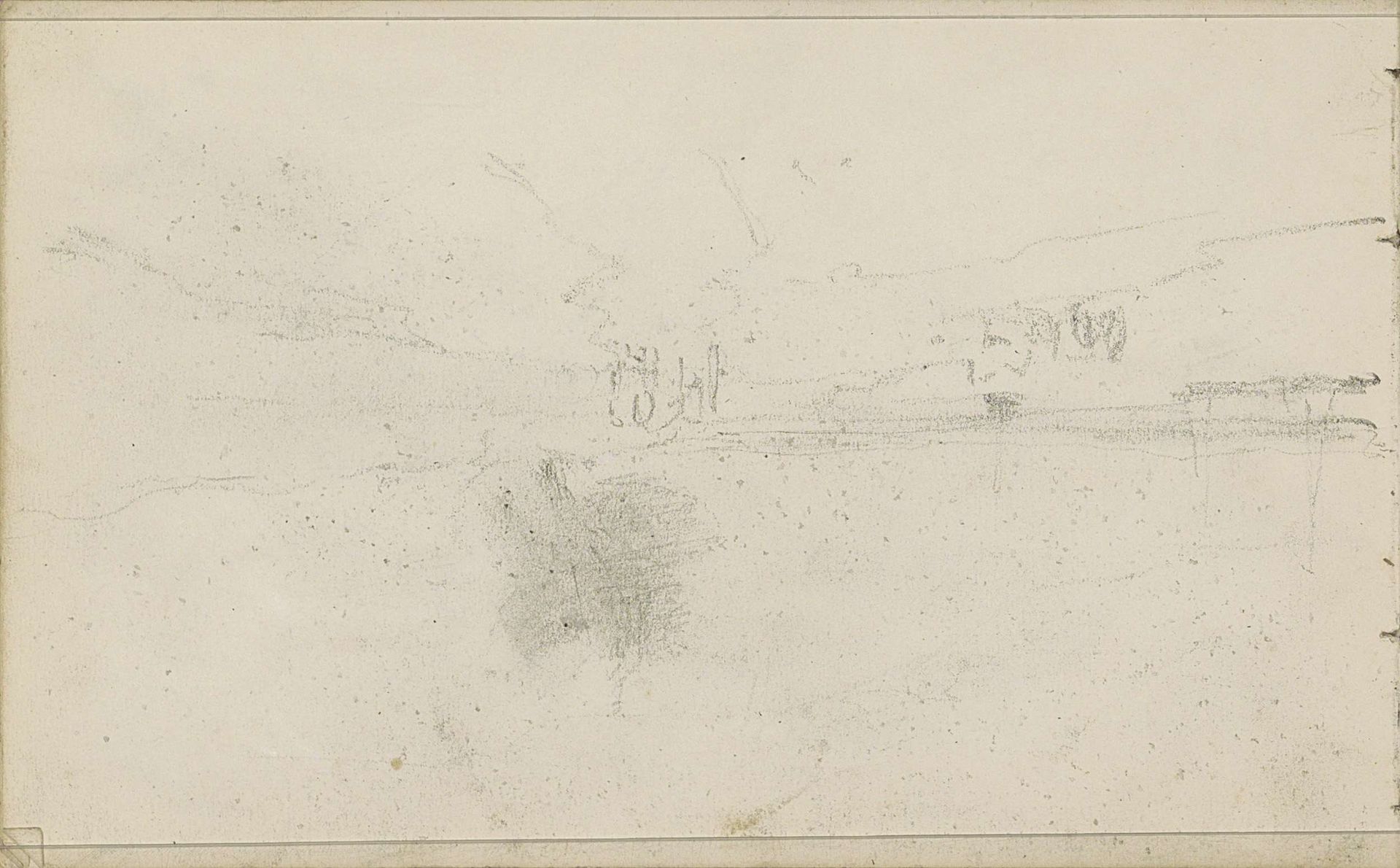 Landschap met water en een paardenkar op het land by Anton Mauve