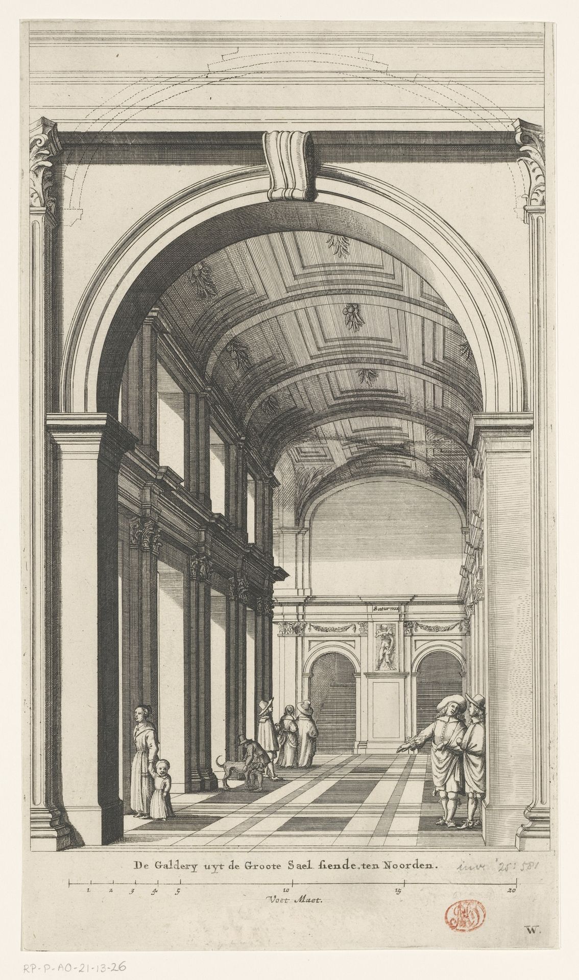 Deel van de galerij rond de Burgerzaal in het Stadhuis op de Dam by Dancker Danckerts