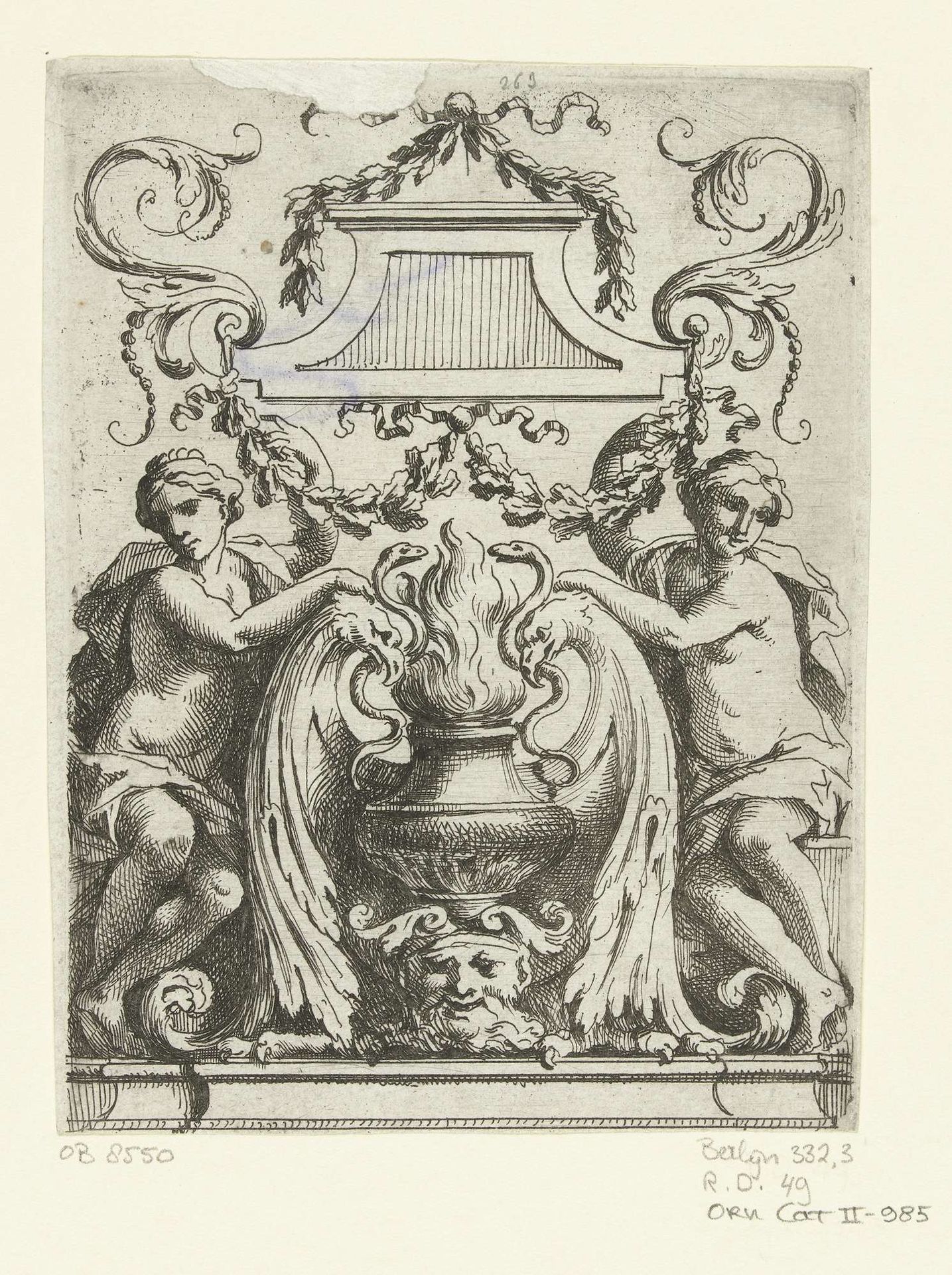 Twee vrouwen naast urn by Nicolas Pierre Loir