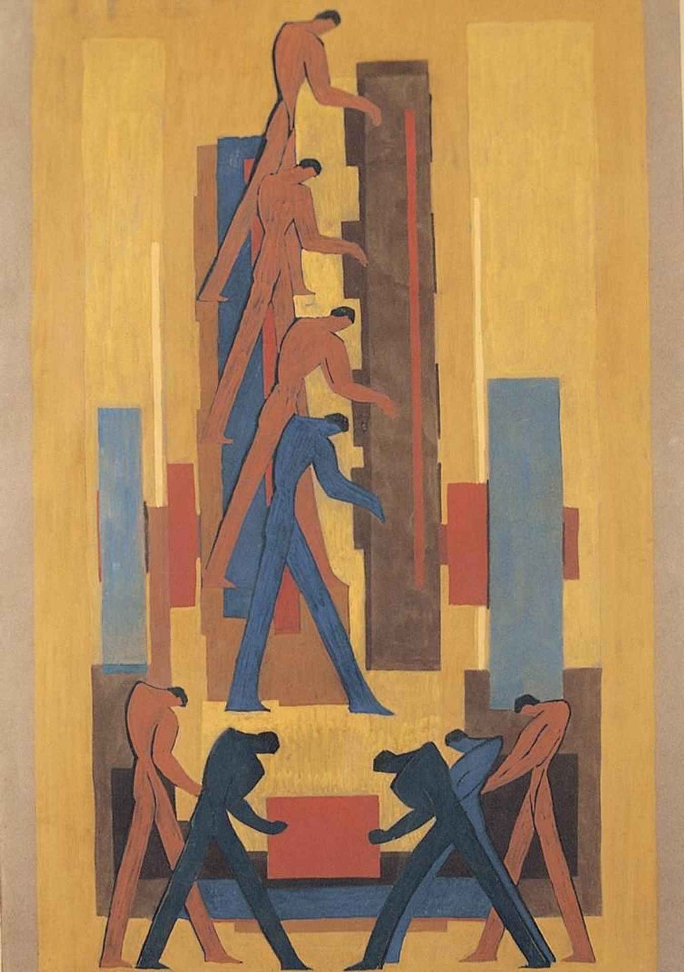 Assembly Line (fresco draft) by Janos Mattis-Teutsch