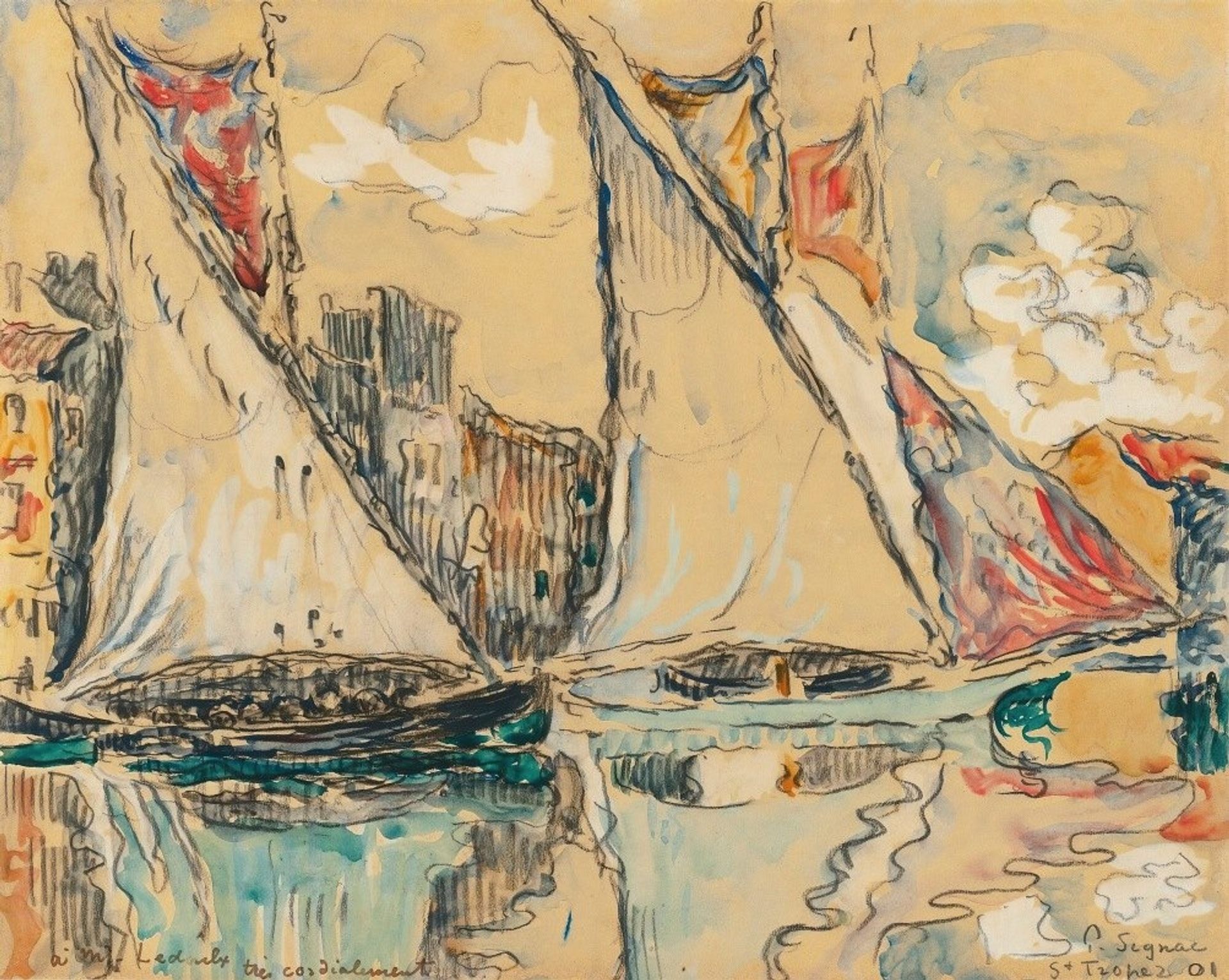 Saint-Tropez, Voiles Au Sec by Paul Signac