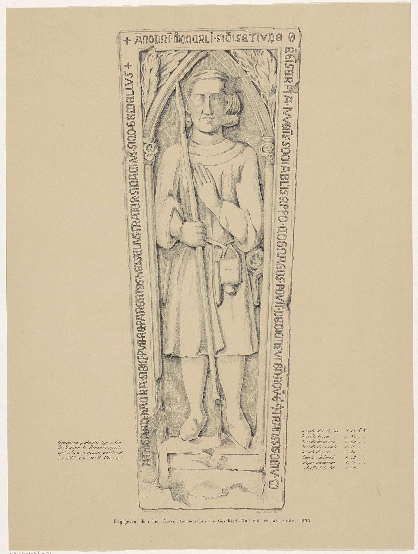 Grafsteen in de kerk te Rinsumageest by Andries van Calfsbeek