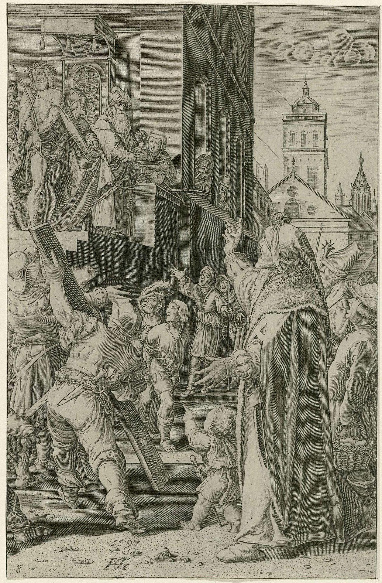 Christus aan het volk getoond (Ecce Homo) by Abraham Hogenberg