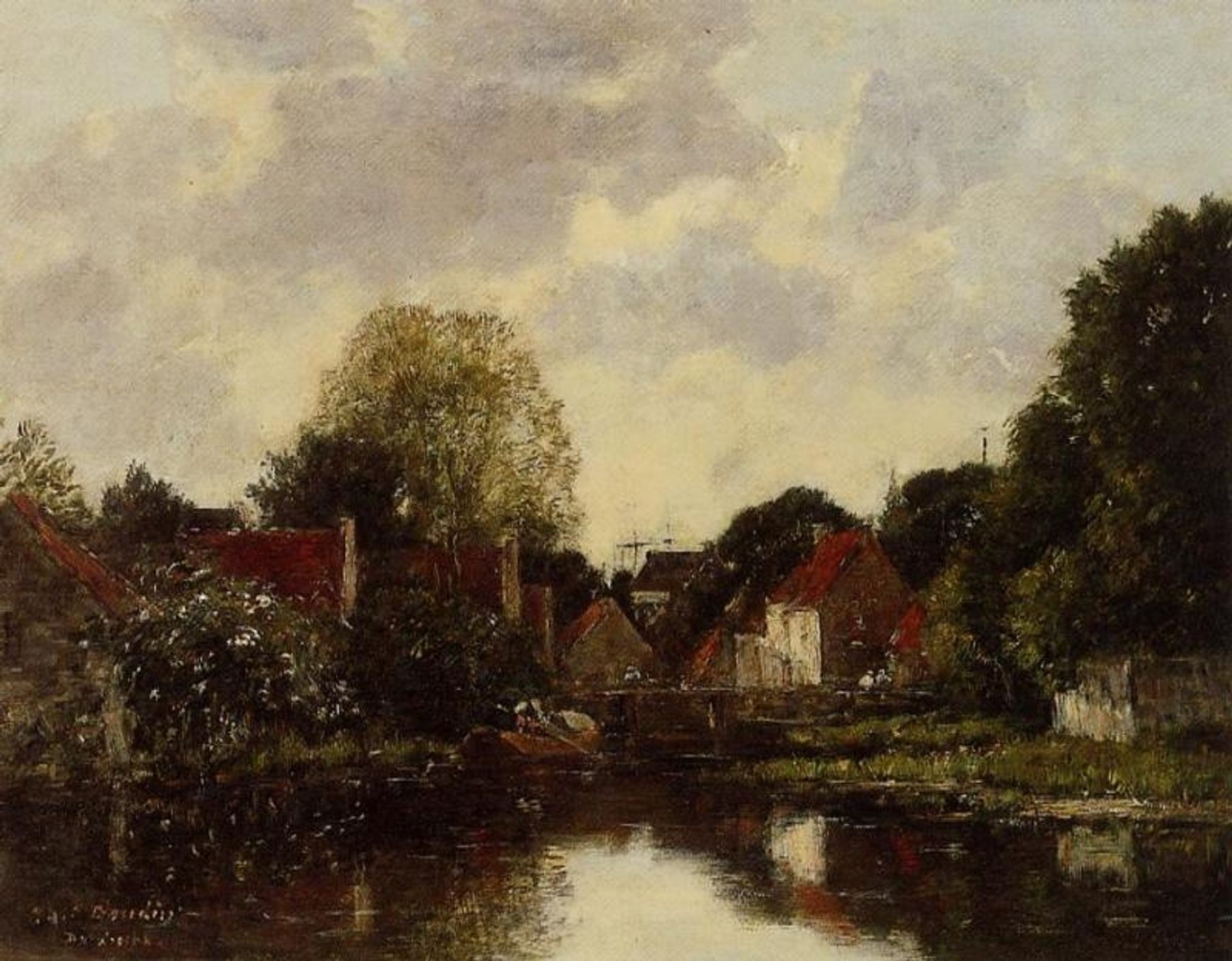 Canel near Dordrecht by Eugène Boudin
