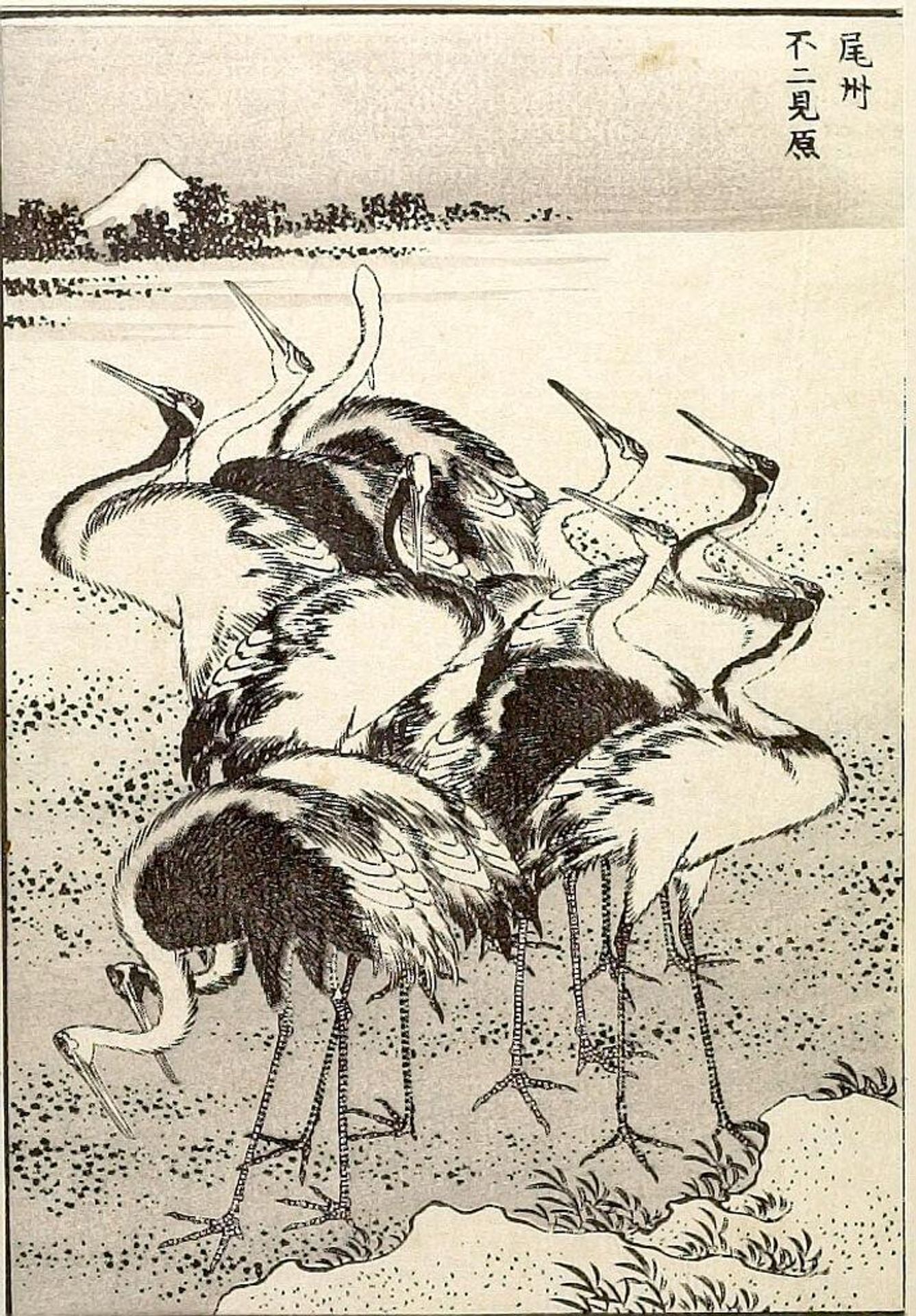 Fujimigahara in Owari Province (BishÅ« Fujimigahara): Detached page from One Hundred Views of Mount Fuji (Fugaku hyakkei) Vol. 1 by Katsushika Hokusai