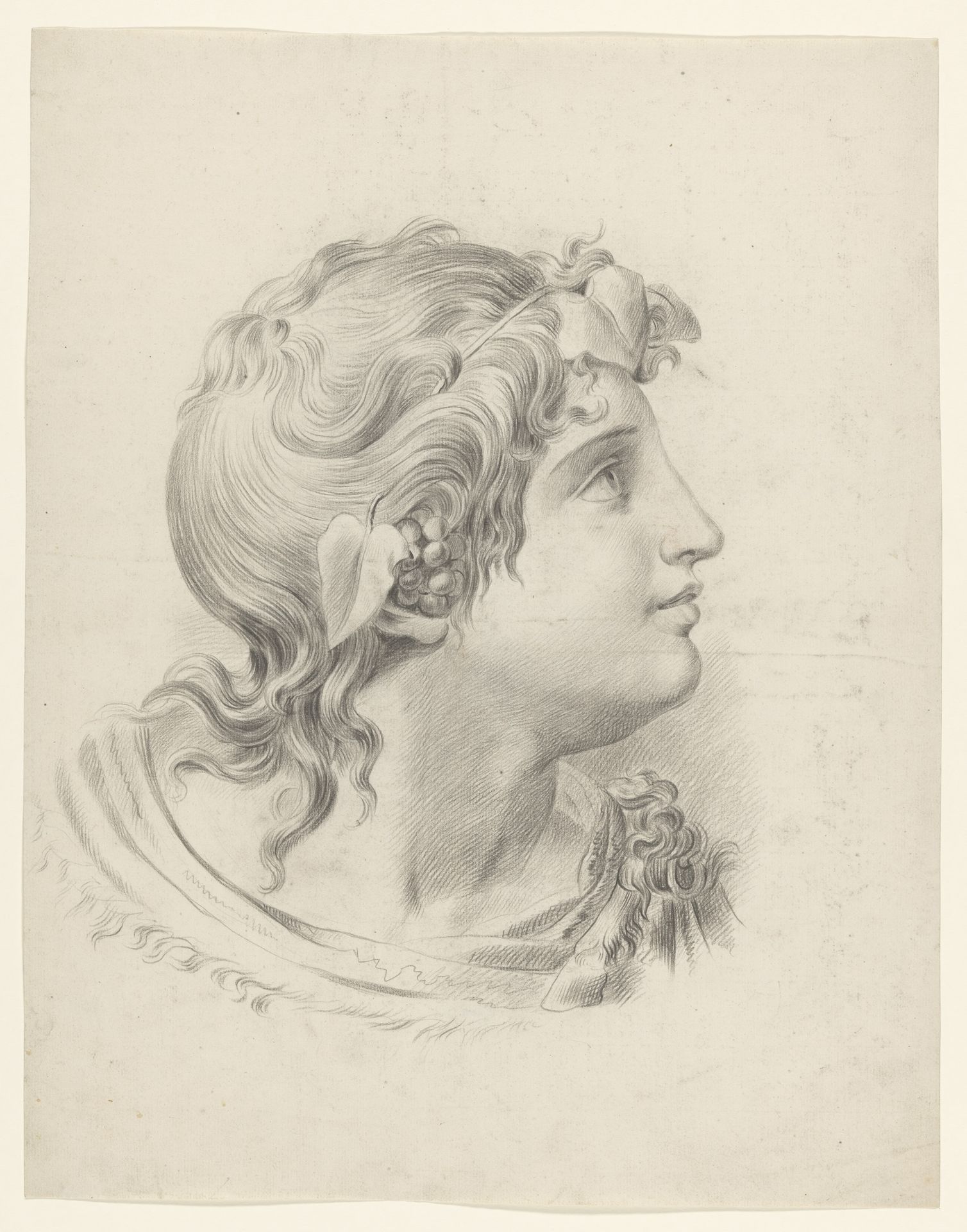 Hoofd van een bacchant, naar rechts by Johannes Tavenraat