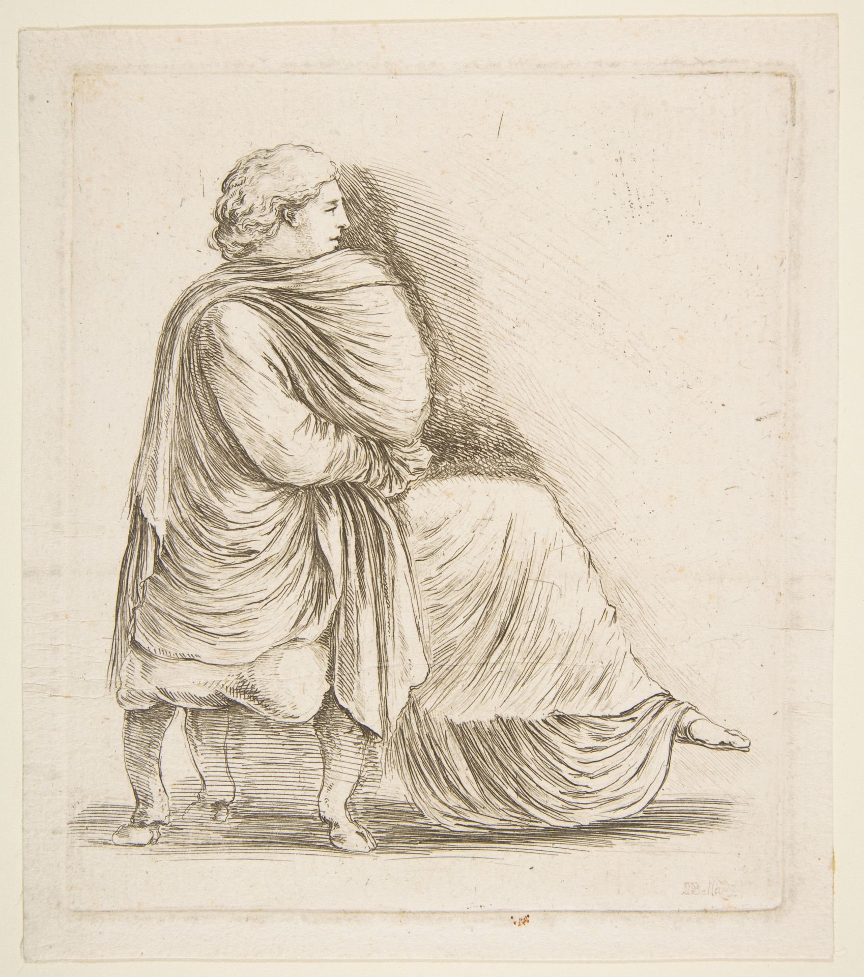 Seated Woman in Profile after Antique Bas Relief by Stefano della Bella
