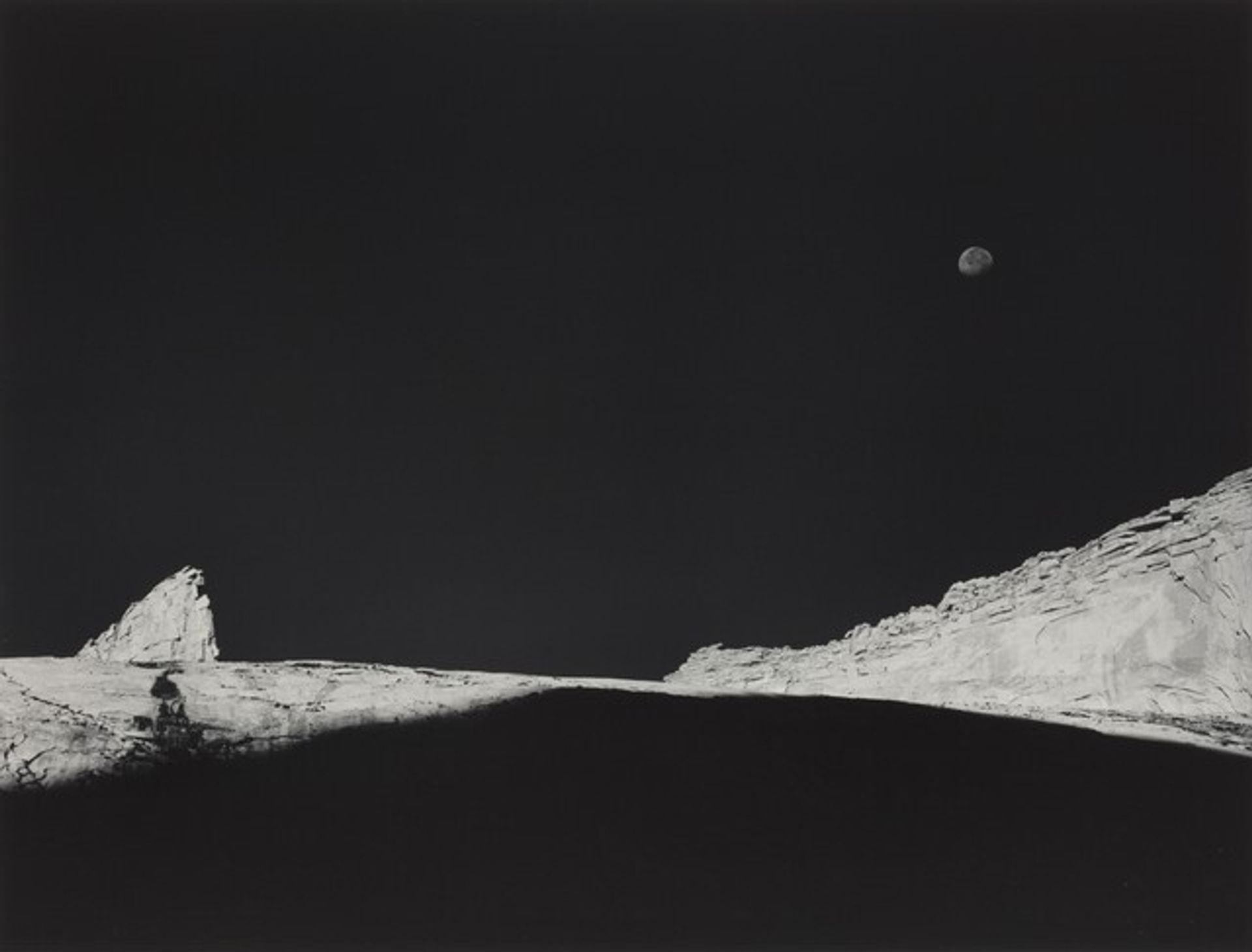 High Country Crags and Moon, Sunrise, Kings Canyon National Park, California by Ansel Adams