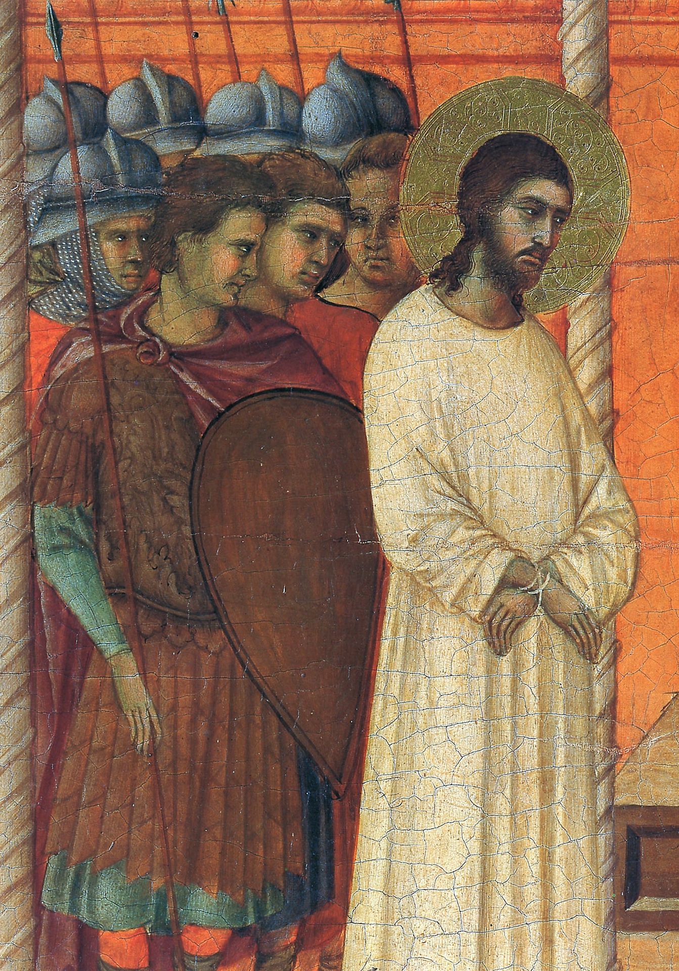 Christ before Pilate (Fragment) by Duccio