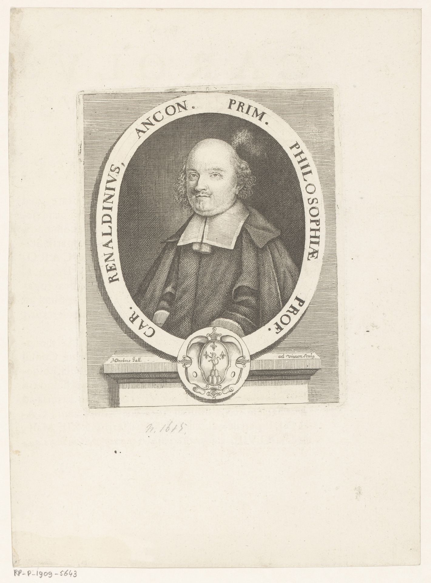 Portret van Carlo Renaldini by Martial Desbois