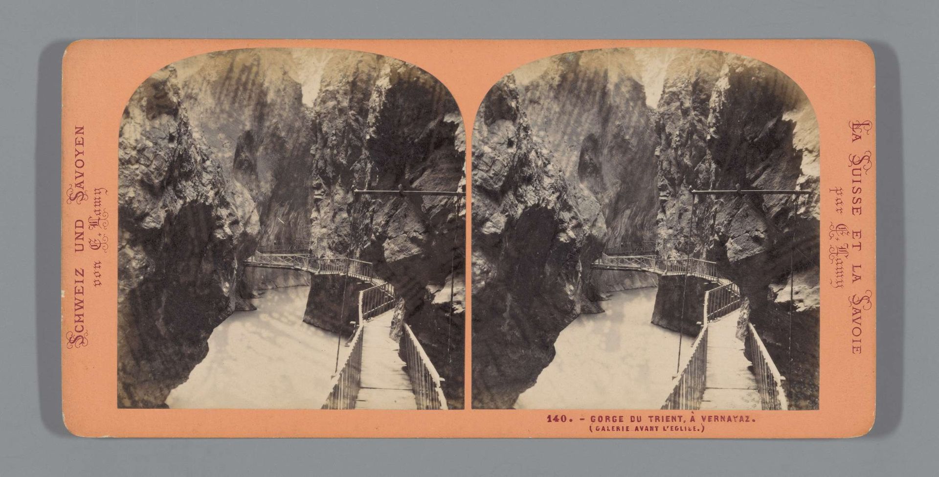 Looppad langs de Gorges du Trient by Ernest Eléonor Pierre Lamy