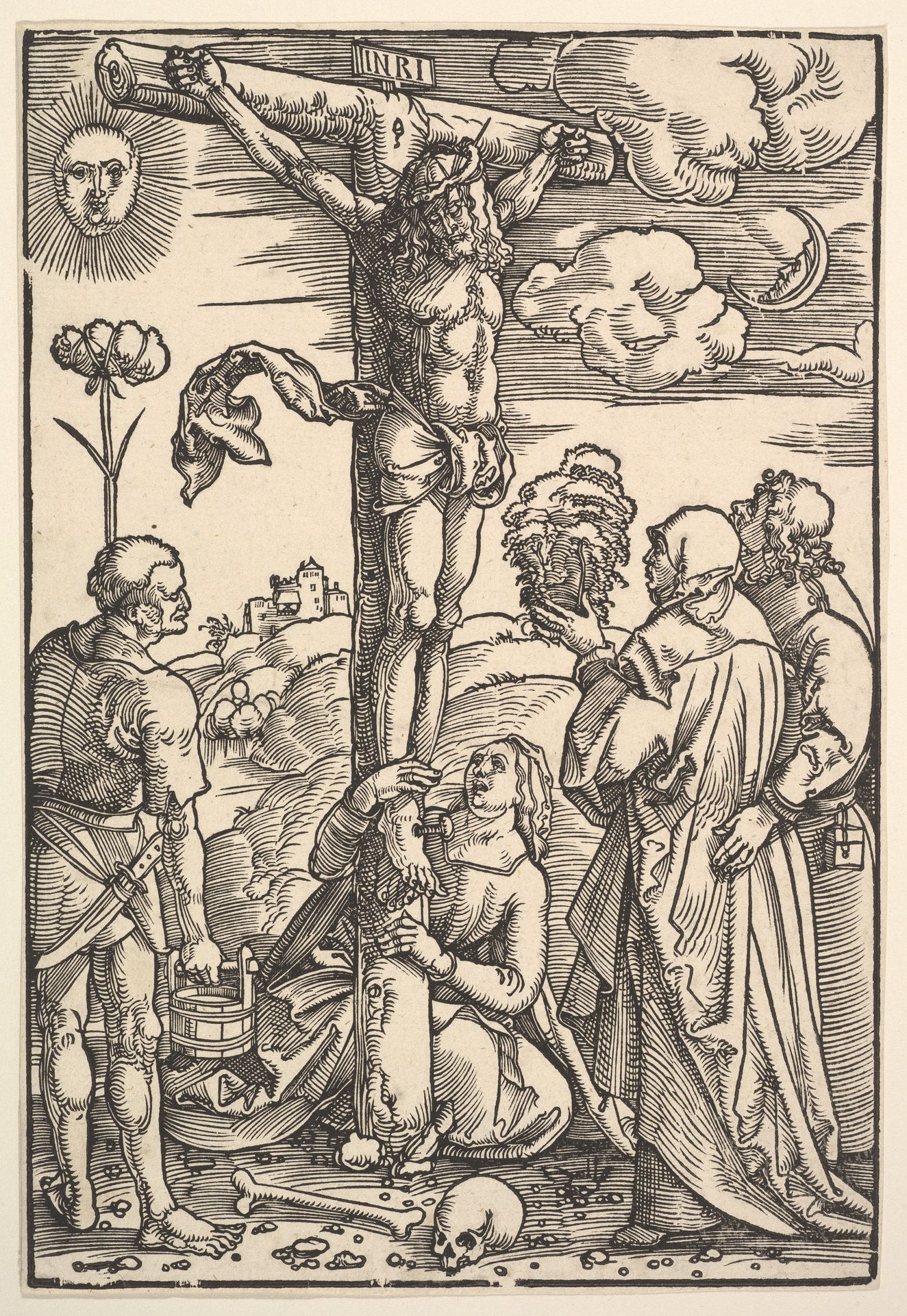 Christ on the Cross with the Virgin and Saints Longinus, Mary Magdalen and John by Hans Baldung