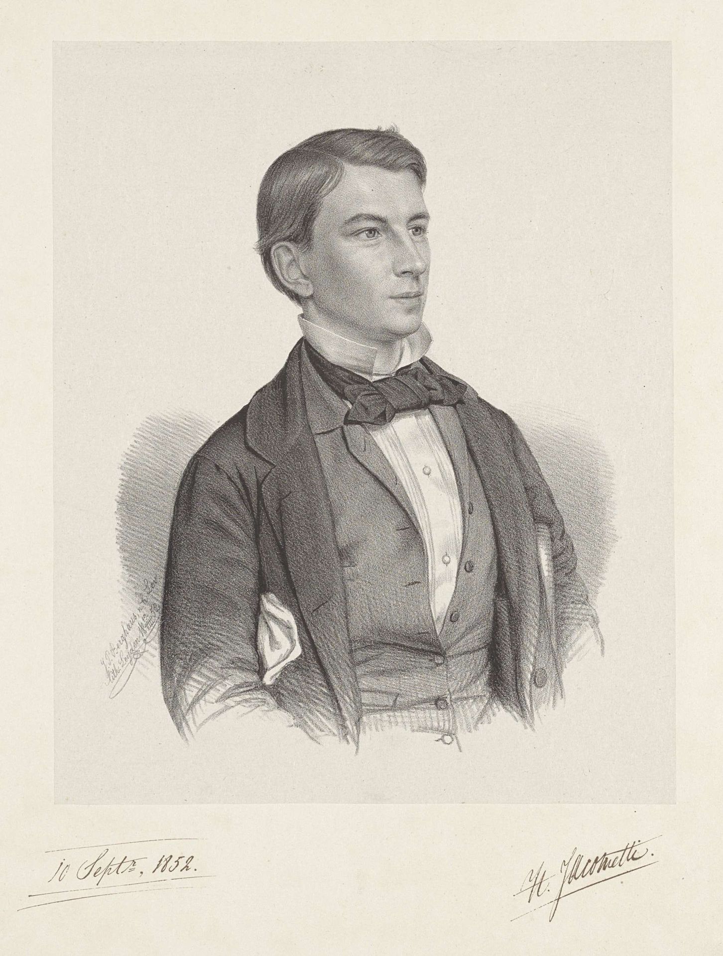 Portret van H. Jacometti by Johann Peter Berghaus