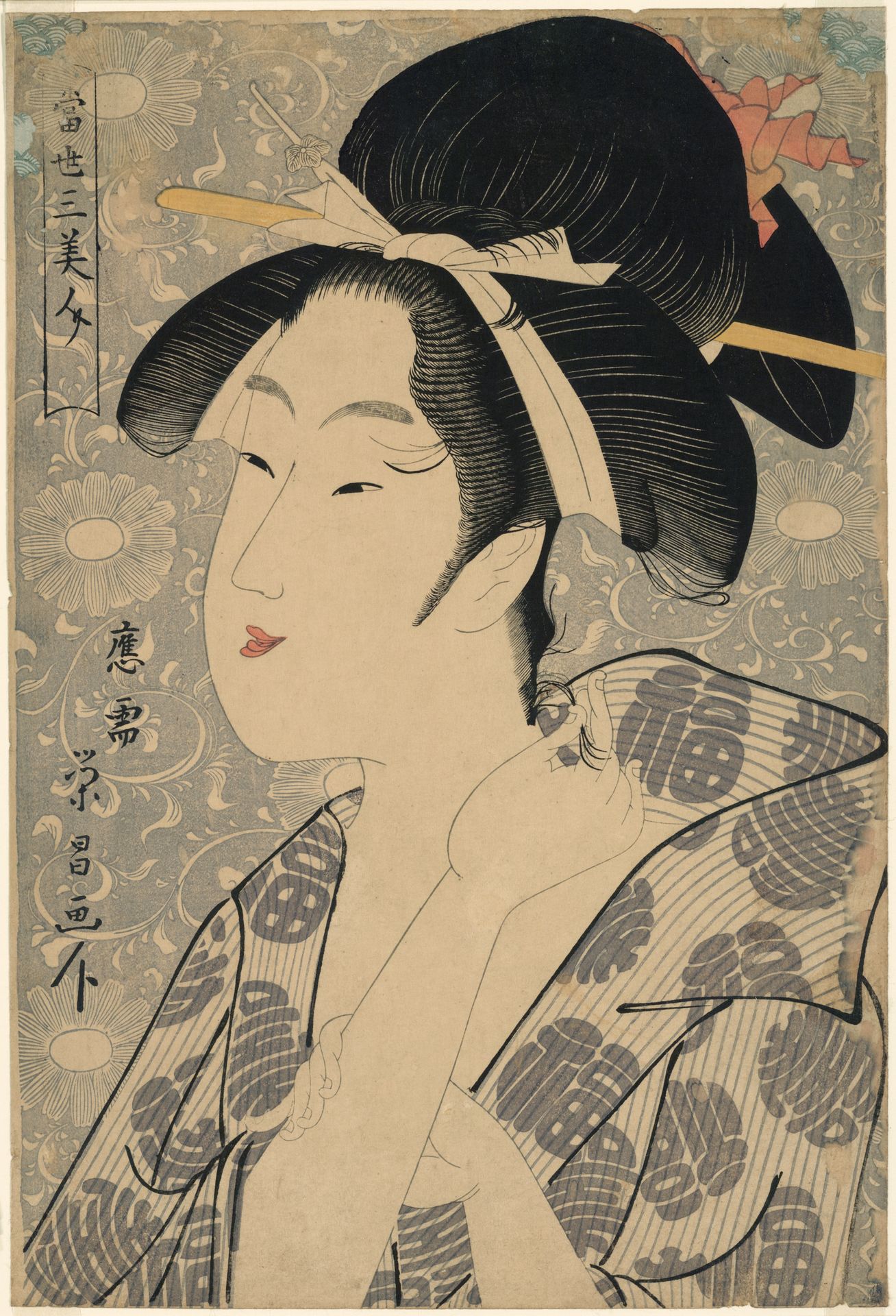 Three Beauties of Our Time (Tosei san bijin) by Chōkōsai Eishō