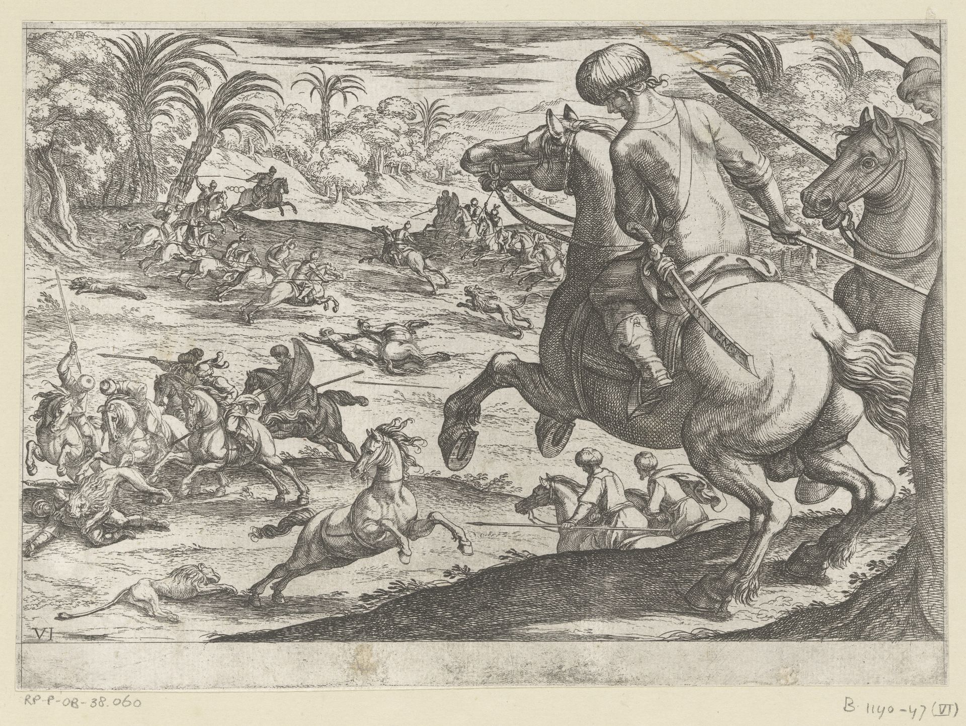 Jacht op leeuwen by Antonio Tempesta