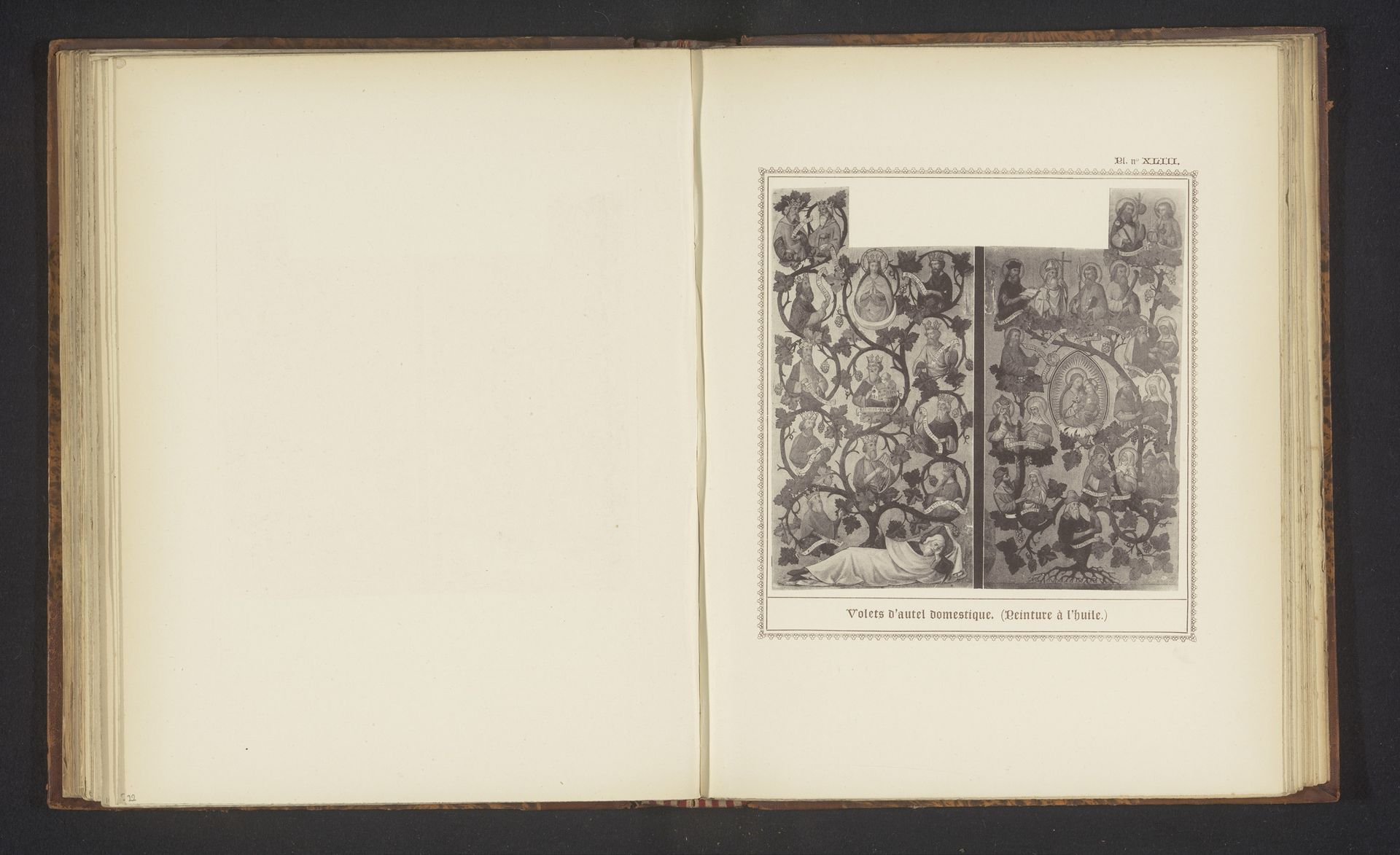 Twee luiken van een huisaltaar, afgebeeld Maria met Christus als kind en heiligen by Joseph Casier