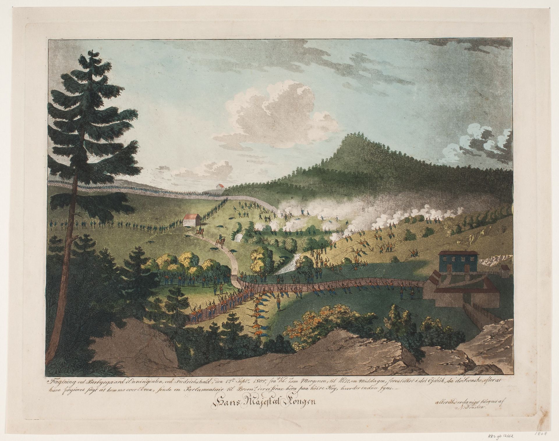 Fægtning ved Berbyegaard i Enningdalen, ved Frederichshald, den 12. september 1808 by Niels Truslew