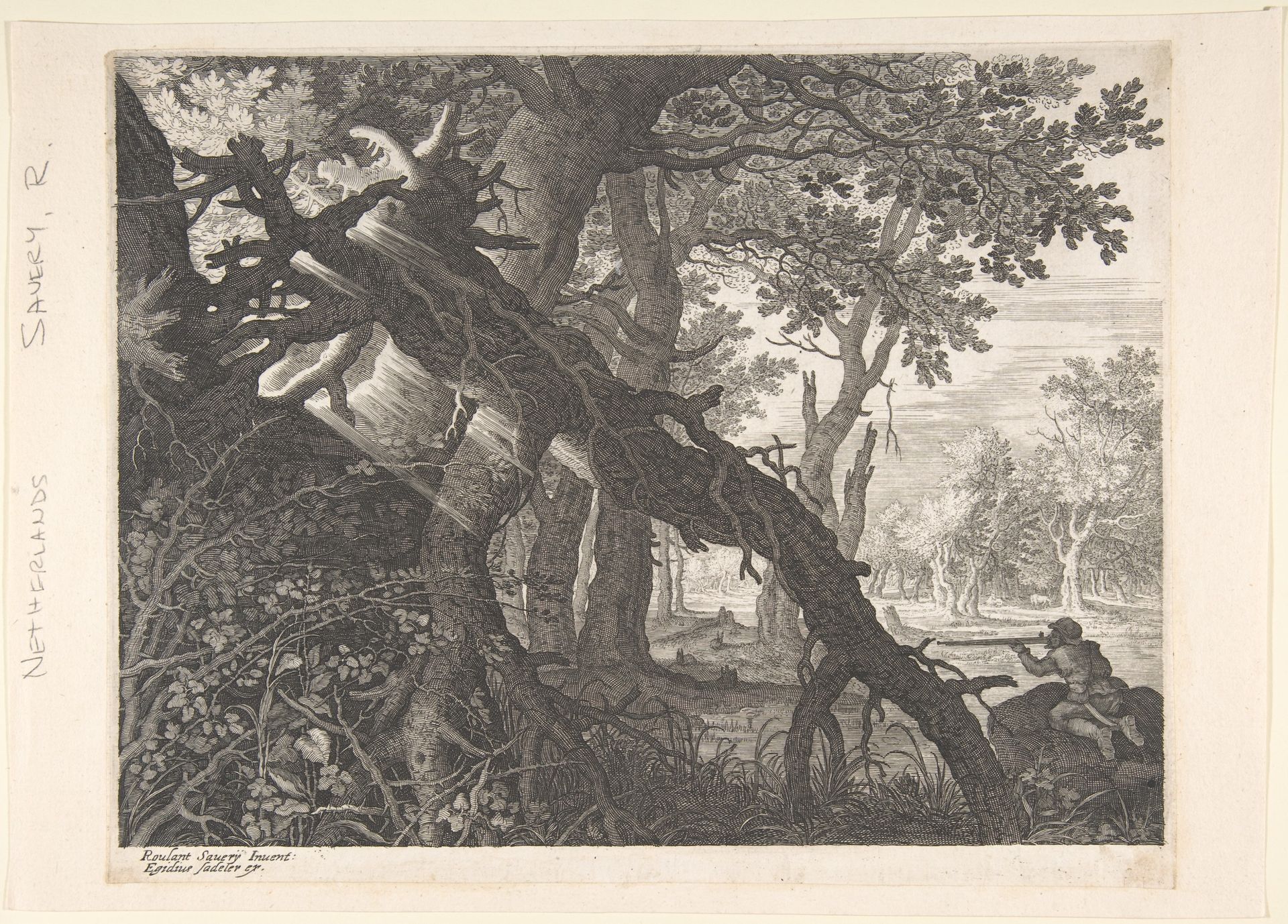 A Forest with a Rabbit Hunt by Aegidius Sadeler II