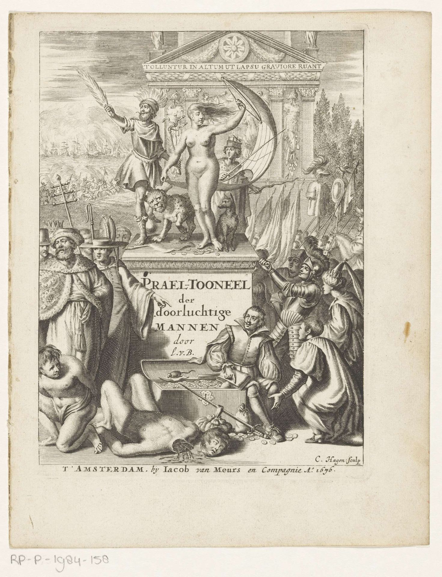 Allegorische figuren op een voetstuk by Christiaan Hagen