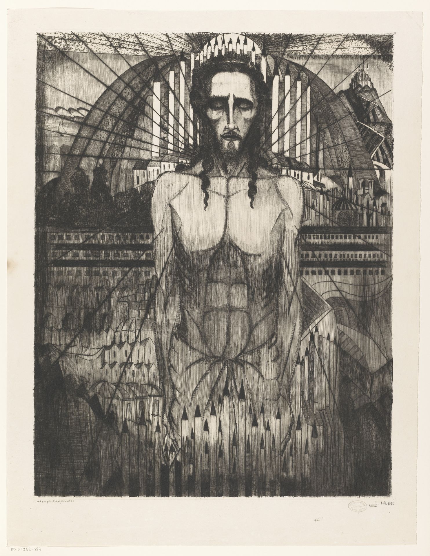 Christus te midden van kathedralen by Lodewijk Schelfhout