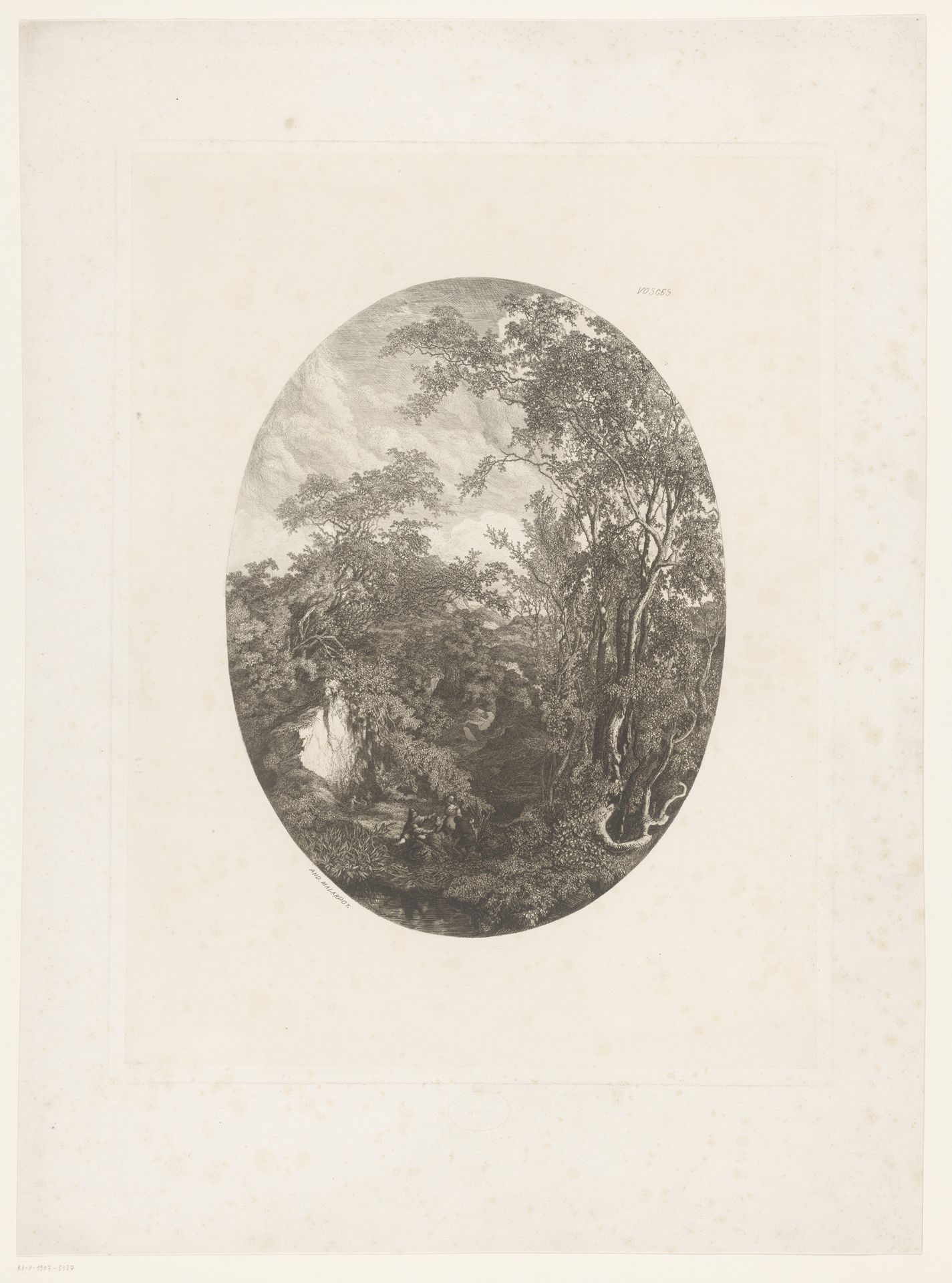Boslandschap met rustende figuren by Charles-André Malardot