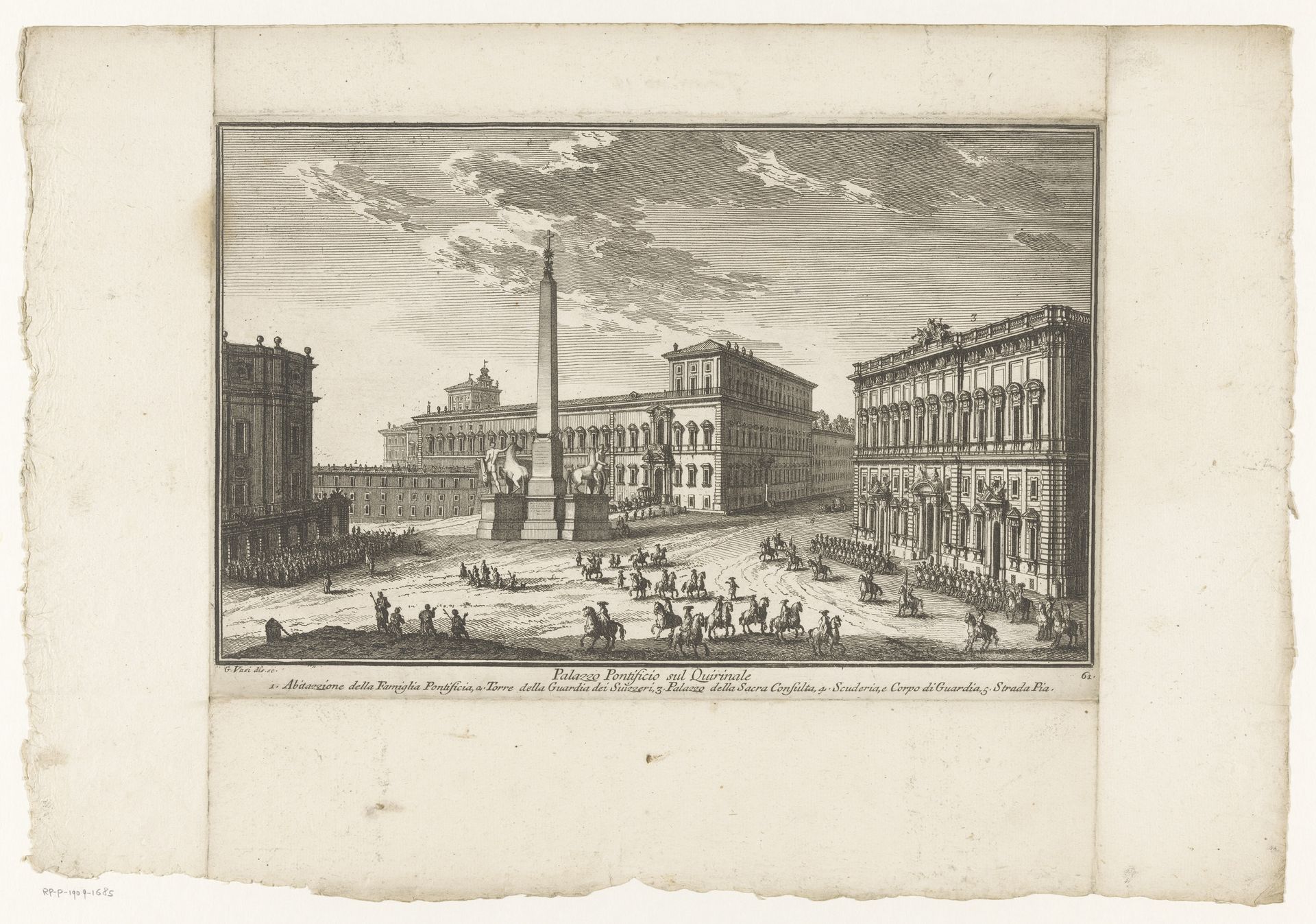 Piazza del Quirinale te Rome by Mariano Vasi
