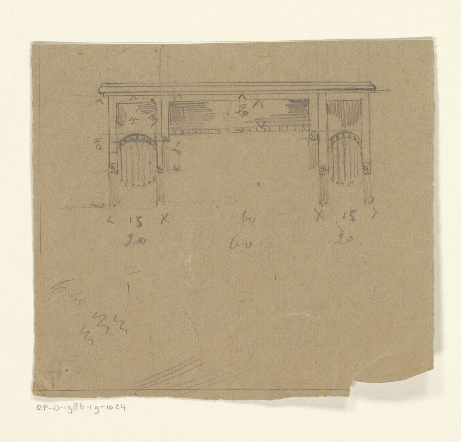 Architecturaal element by Reinier Willem Petrus de (1874-1952) Vries