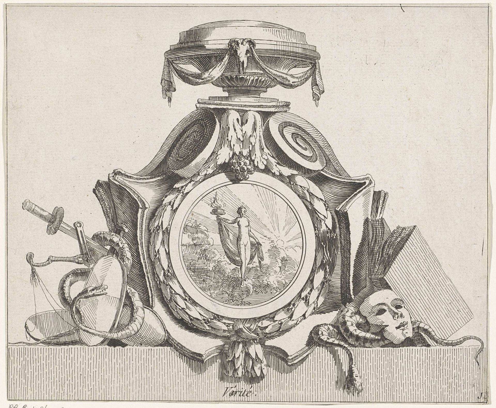 Medaillon met de personificatie van de Waarheid by Jean Charles Delafosse