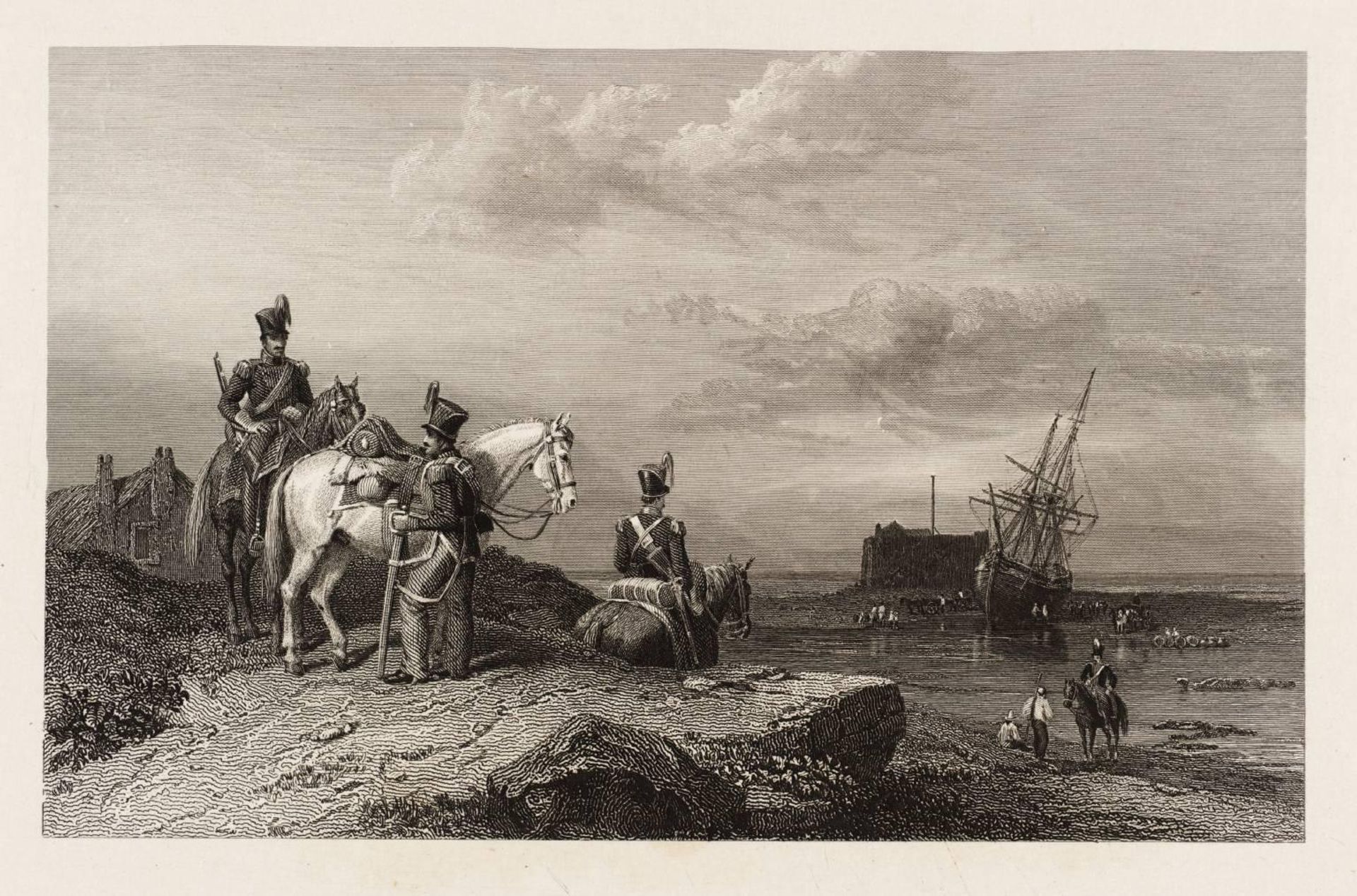 Boulogne, Wreck on the Coast, engraved by J. Carter by Clarkson Stanfield