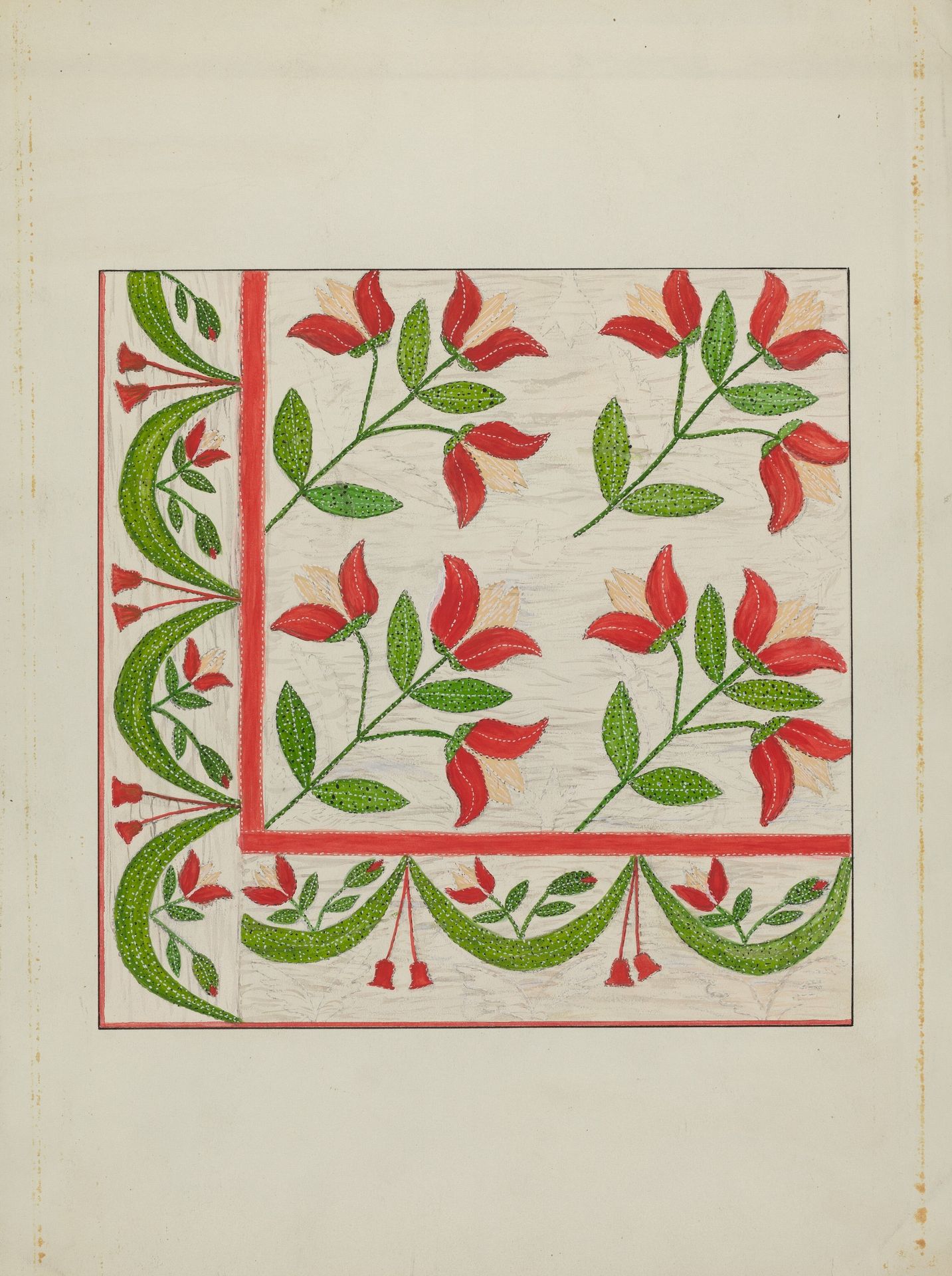 Quilt - Appliqued in Bellflower Design by Margaret Linsley