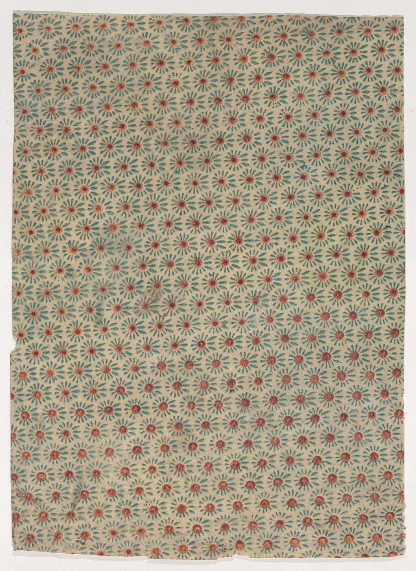 Sheet with overall floral pattern by Anonymous