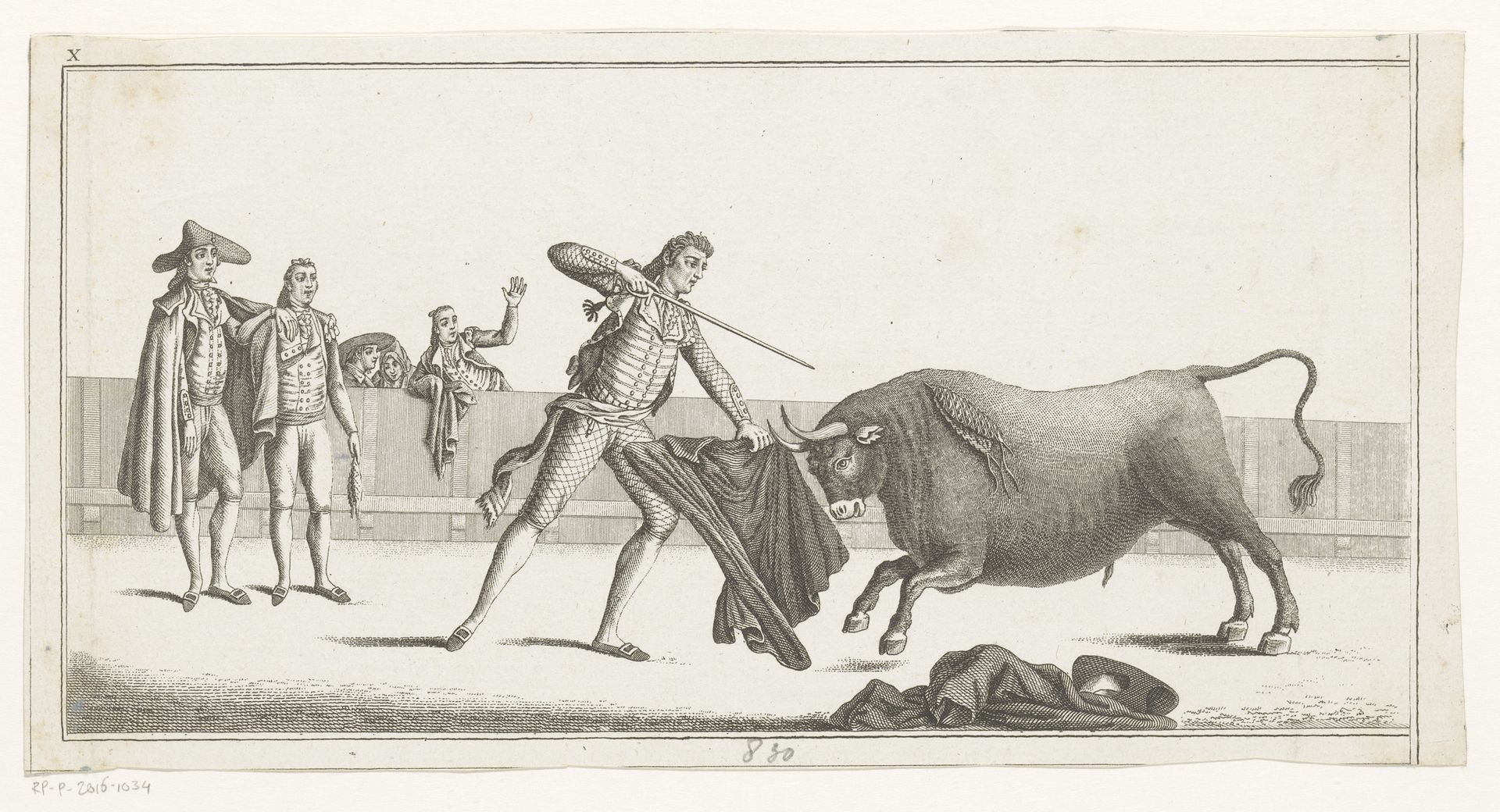 Matador daagt een stier uit by Anonymous